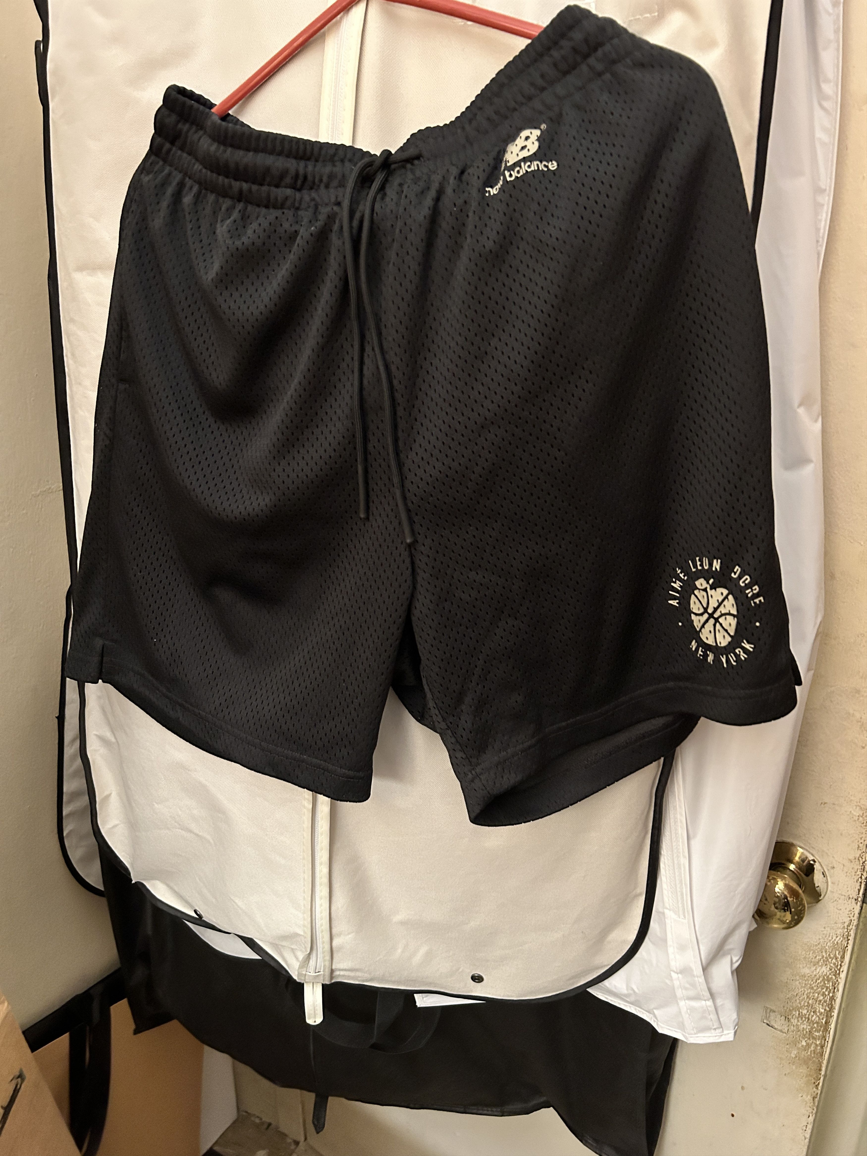 image of Aime Leon Dore x New Balance Basketball Shorts Jet Black Mesh, Men's (Size 32)