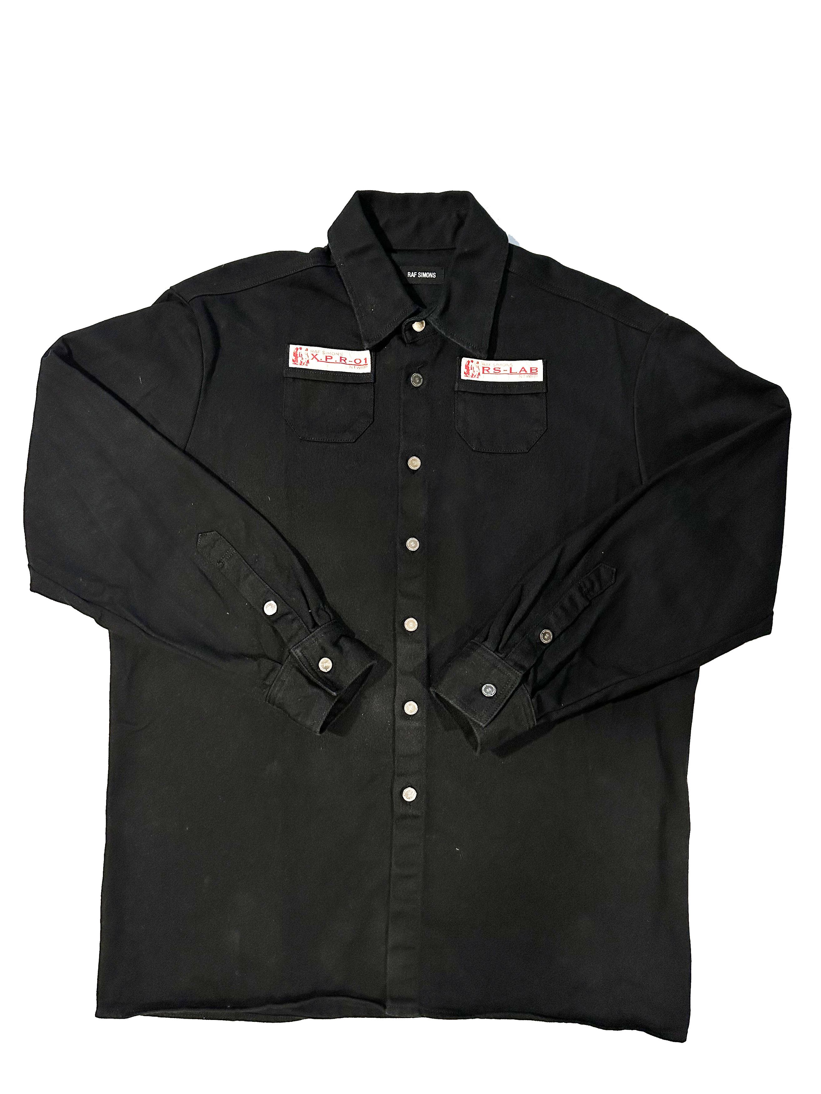 Raf Simons Raf Simons Logo patch slim fit denim shirt | Grailed