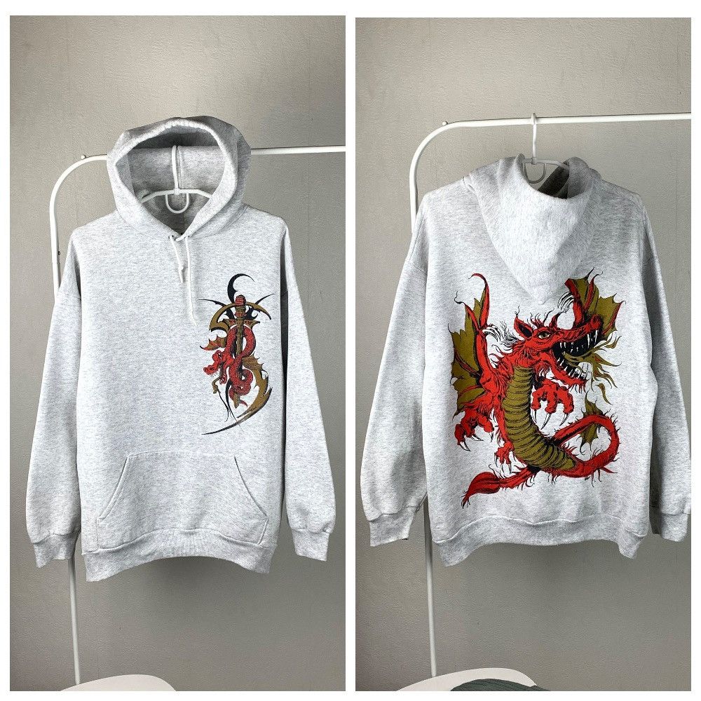 90s Tee Jays Dragon Hoodie Made in USA Dragon Logo Hoodie