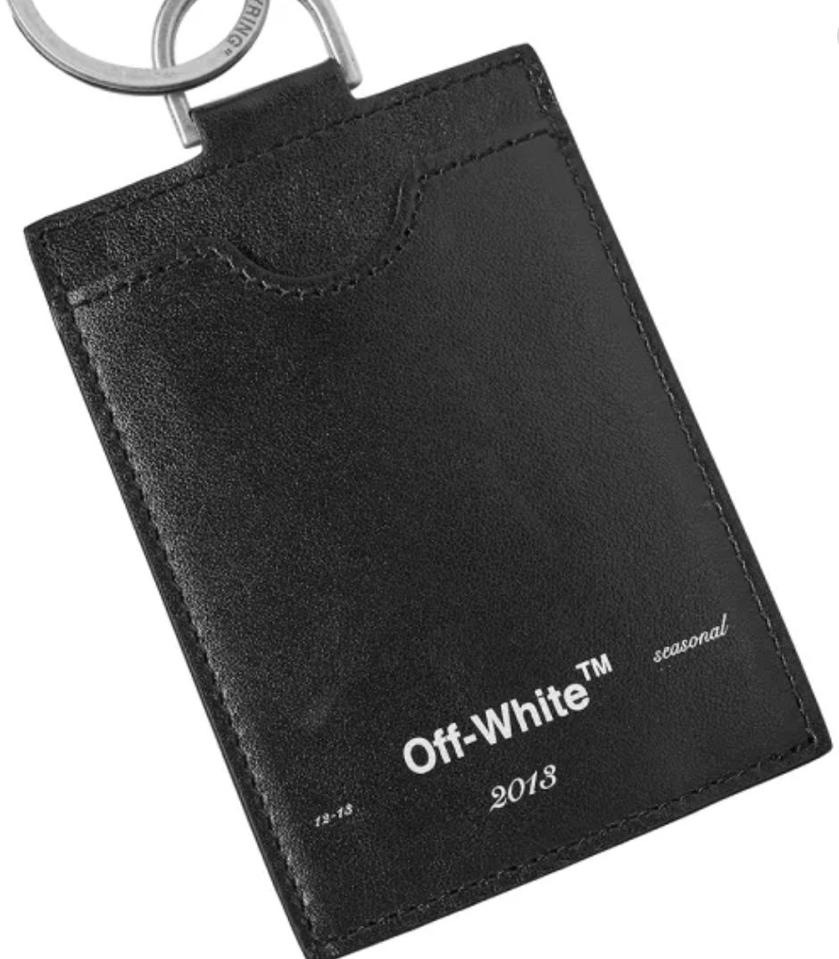 Off-White badge holder black leather lanyard Cardholder Passport Size ONE SIZE - 2 Thumbnail