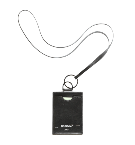 Off-White badge holder black leather lanyard Cardholder Passport Size ONE SIZE - 1 Thumbnail