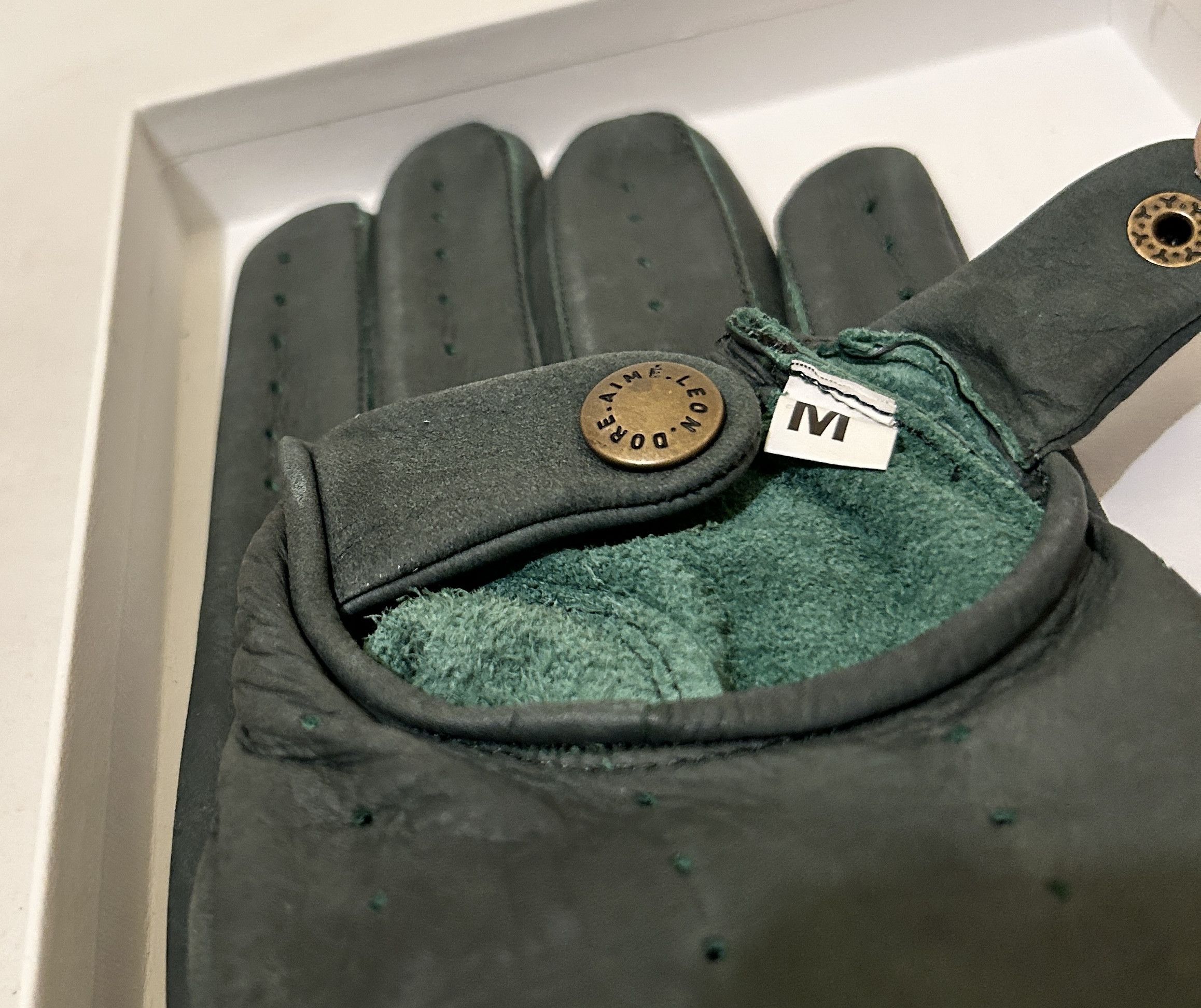 Aime Leon Dore [S/M] Aime leon dore Green Driving Gloves ALD leather Size ONE SIZE - 4 Thumbnail