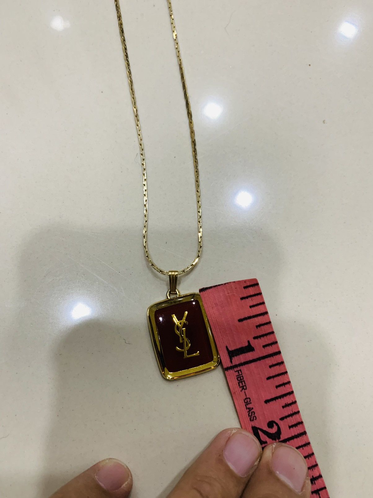 Yves Saint Laurent YSL GOLD TONE ENAMEL CHAIN NECKLACE Size ONE SIZE - 4 Thumbnail