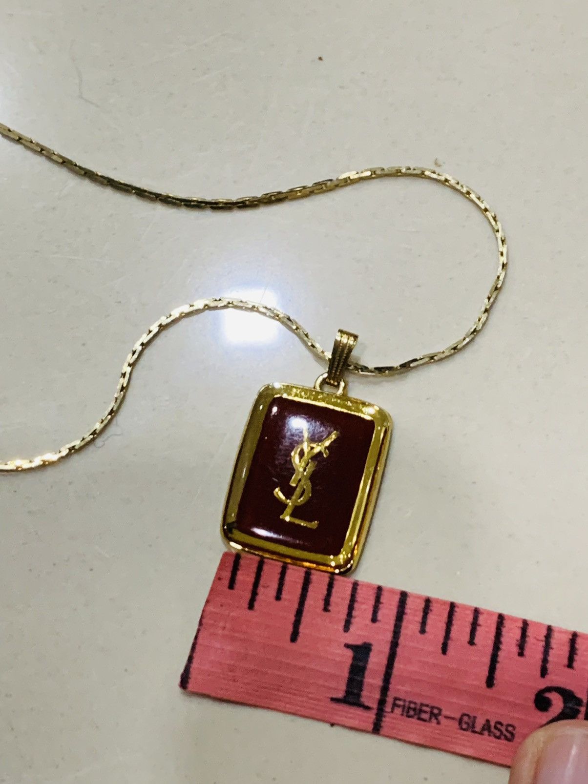Yves Saint Laurent YSL GOLD TONE ENAMEL CHAIN NECKLACE Size ONE SIZE - 5 Thumbnail