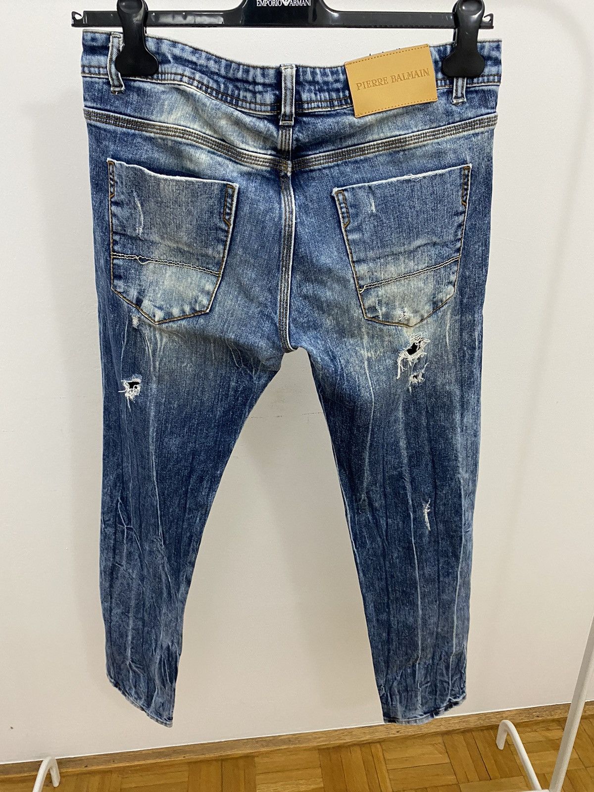 Balmain × Pierre Balmain BALMAIN Pret-a-Porte Destroyed Jeans Size US 34 / EU 50 - 9 Thumbnail