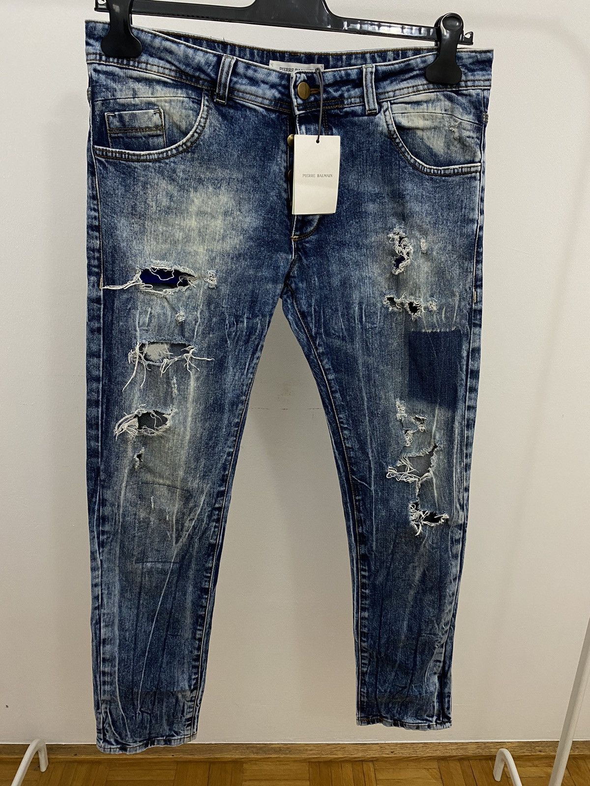 Balmain × Pierre Balmain BALMAIN deconstructed Blue Jeans Size US 34 / EU 50 - 9 Thumbnail