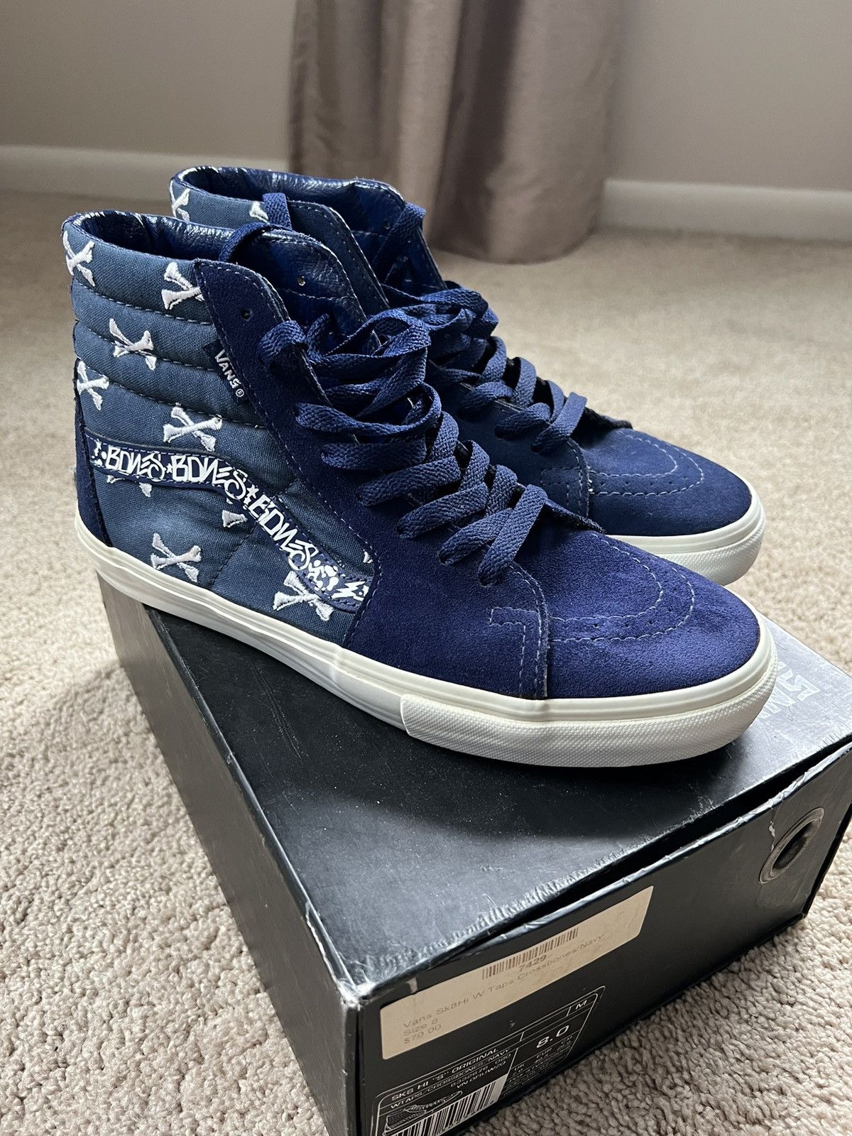 Vans WTAPS x Vans AW2007 Syndicate Sk8-Hi Crossbones Navy | Grailed