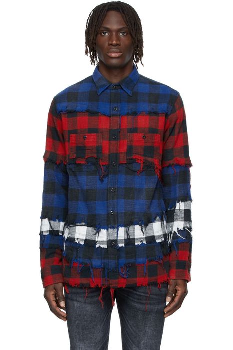 R13 Pieced Plaid Shirt Grailed