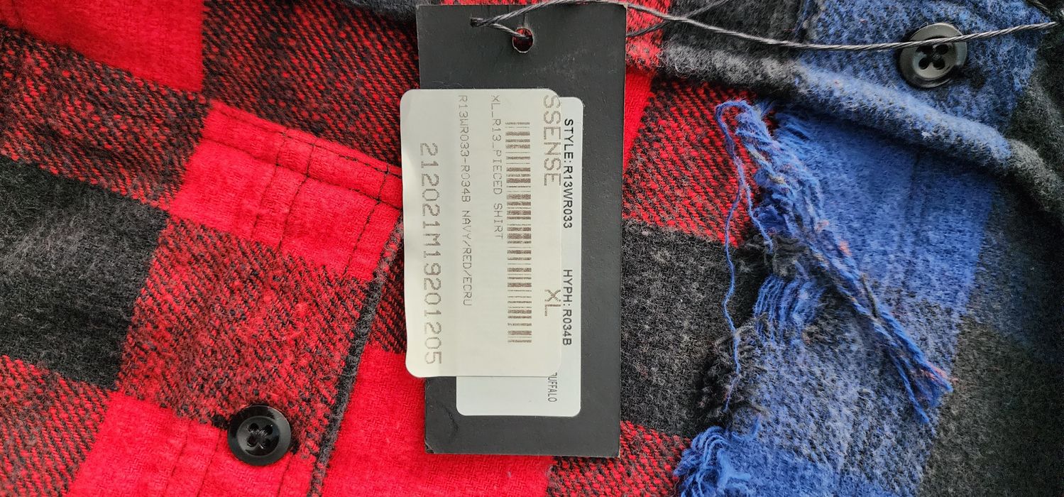 R13 Pieced Plaid Shirt Grailed