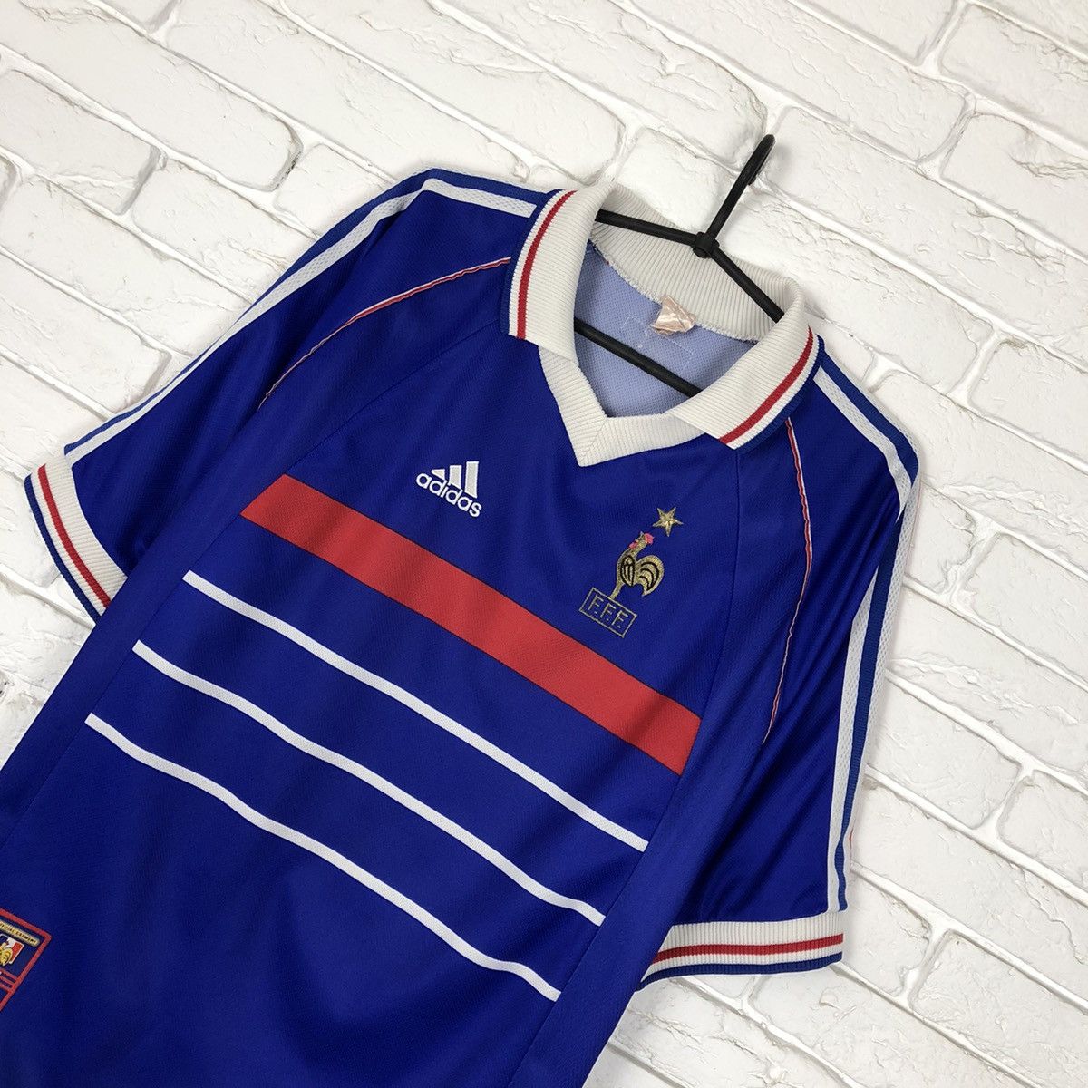 Adidas France national team 1998 1999 home jersey Size US L / EU 52-54 / 3 - 2 Thumbnail