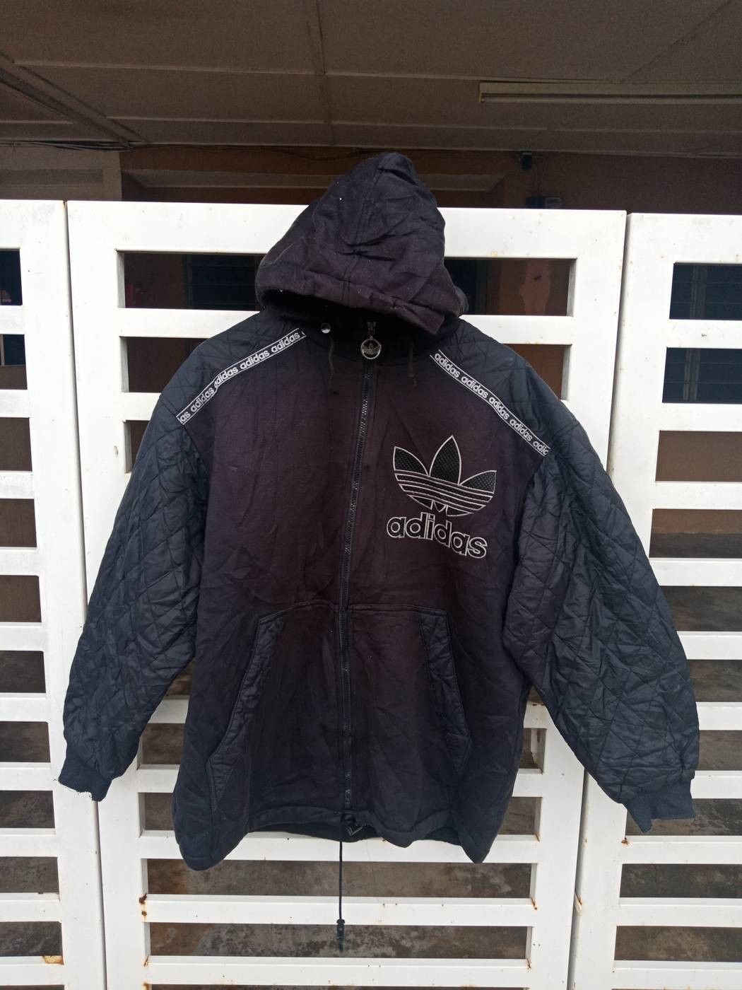 Adidas Adidas Trefoil Spell Out Big Logo Jacket Size US L / EU 52-54 / 3 - 1 Thumbnail