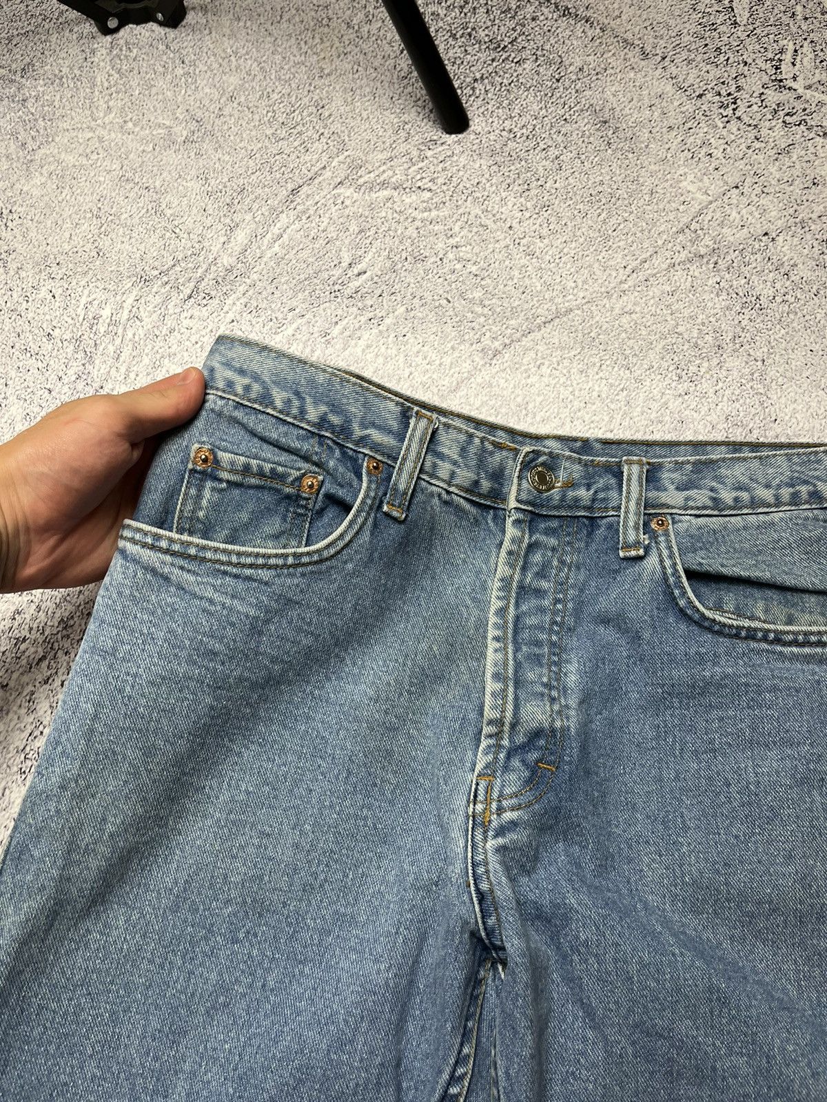 Jean Vintage Levis 501 90s made in usa sunfaded distressed blue Size US 32 / EU 48 - 4 Thumbnail
