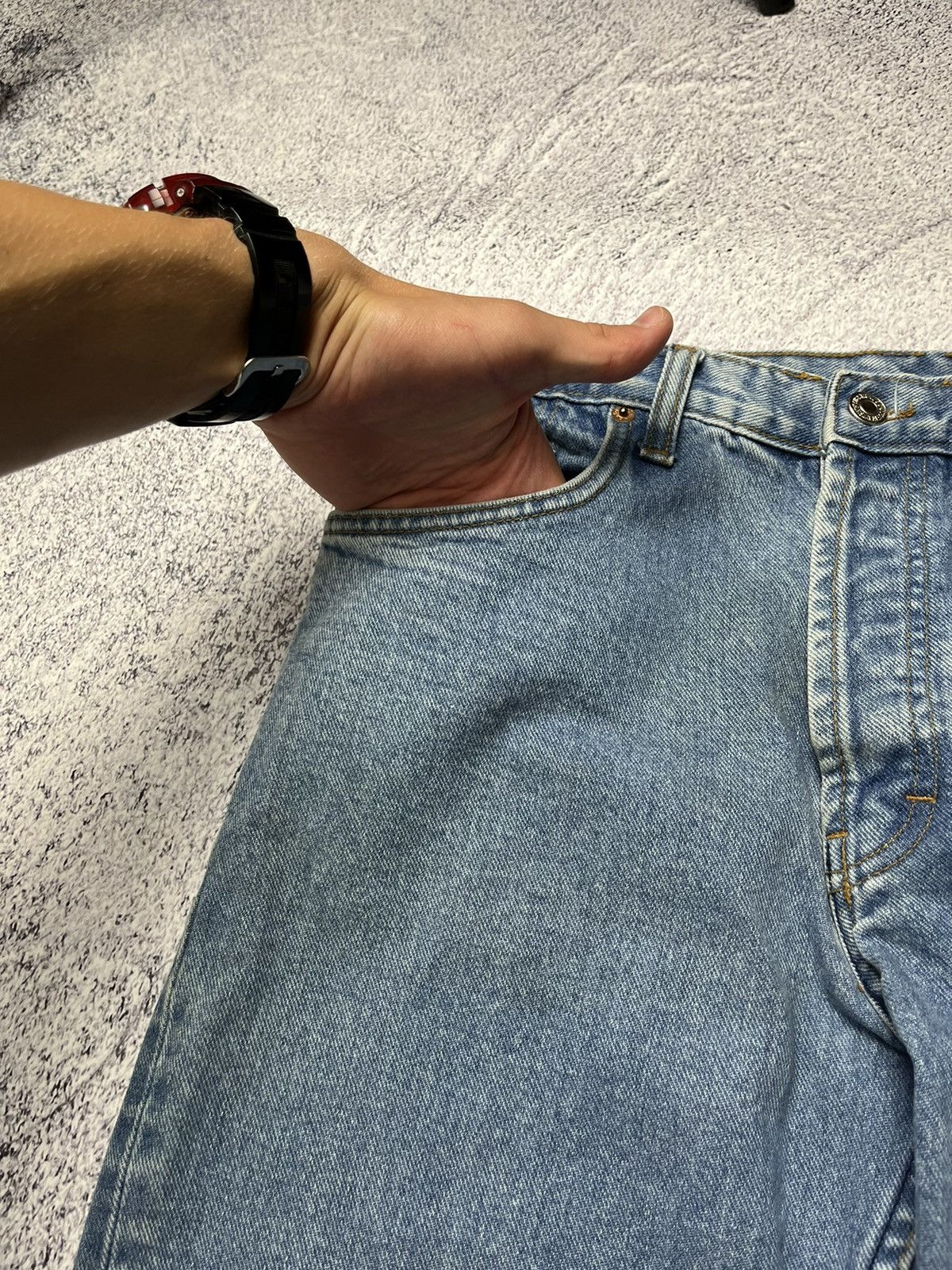 Jean Vintage Levis 501 90s made in usa sunfaded distressed blue Size US 32 / EU 48 - 9 Thumbnail