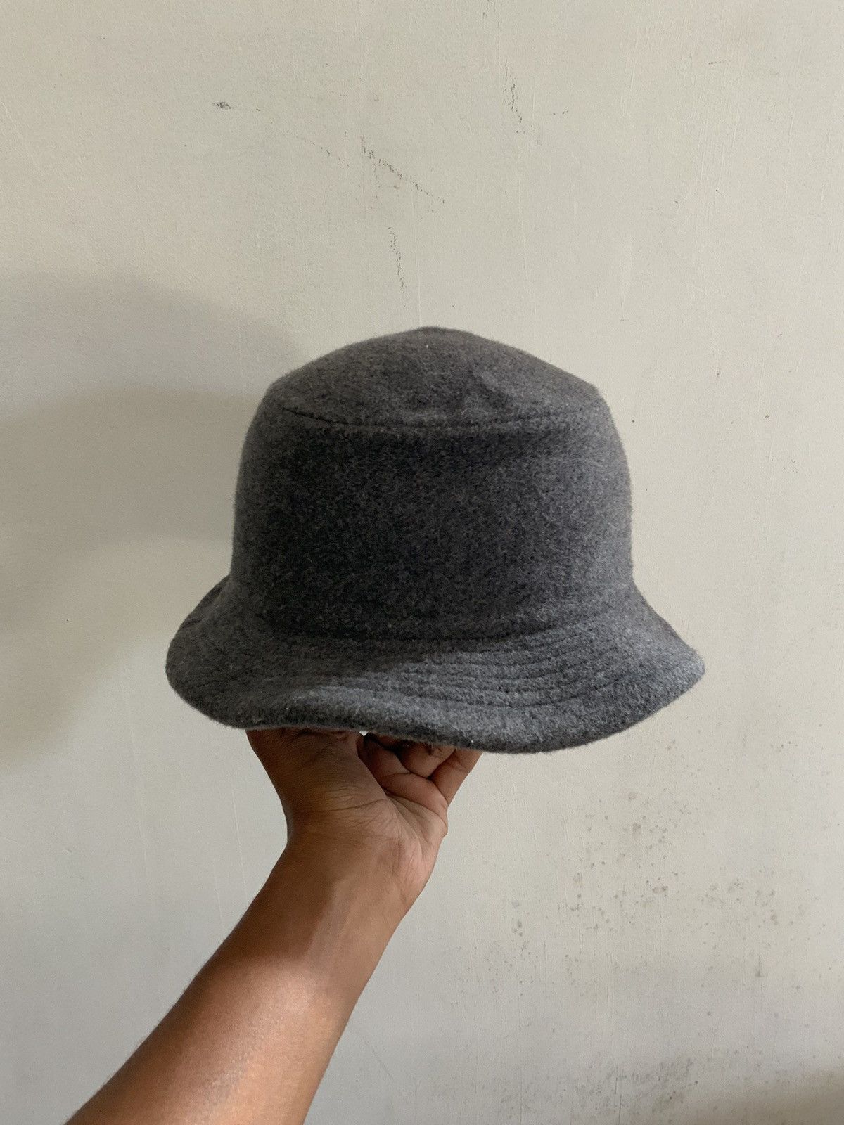 Japanese Brand Wool Mohair Plain Bucket Hat Size ONE SIZE - 3 Thumbnail