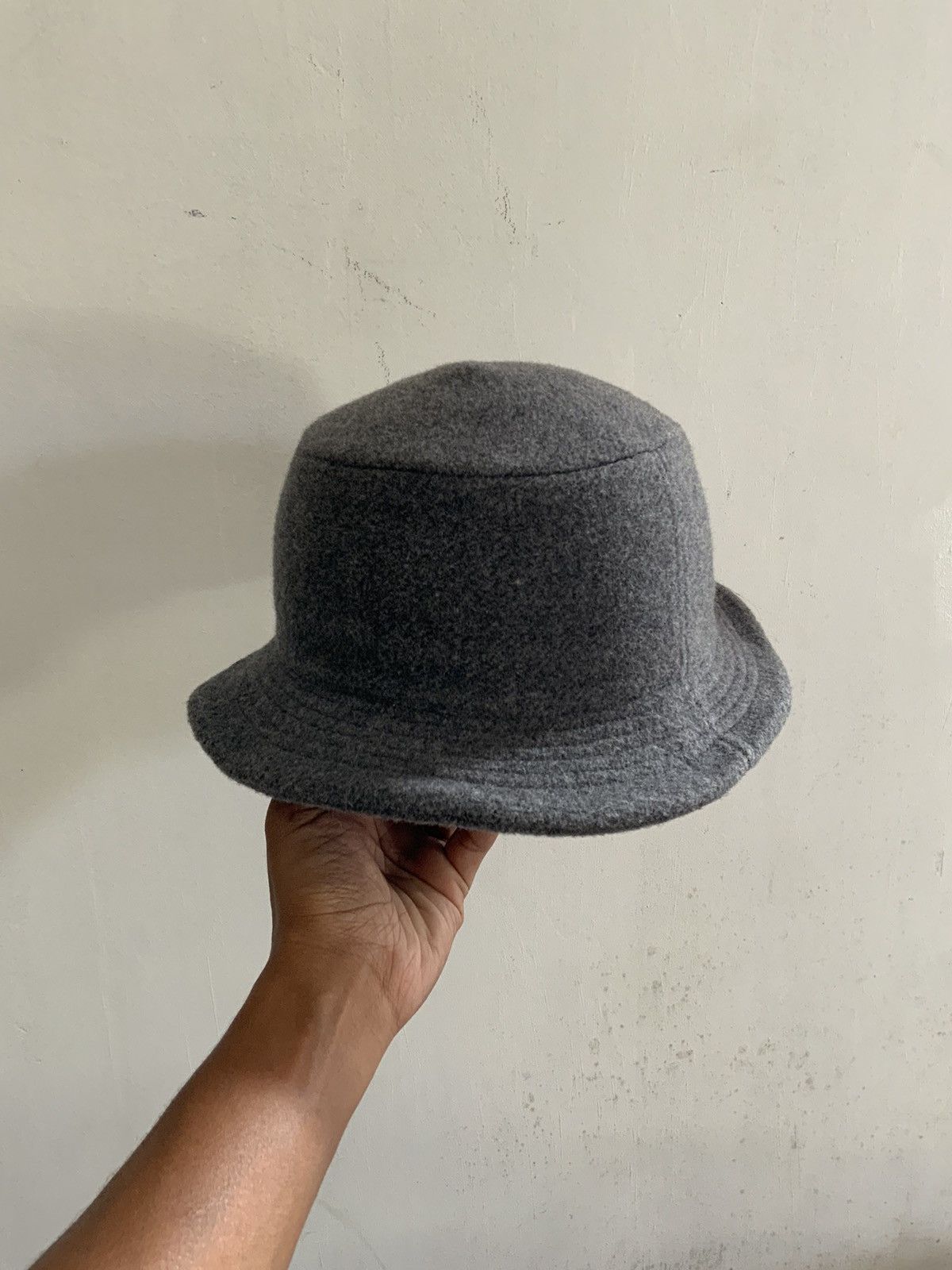 Japanese Brand Wool Mohair Plain Bucket Hat Size ONE SIZE - 1 Thumbnail
