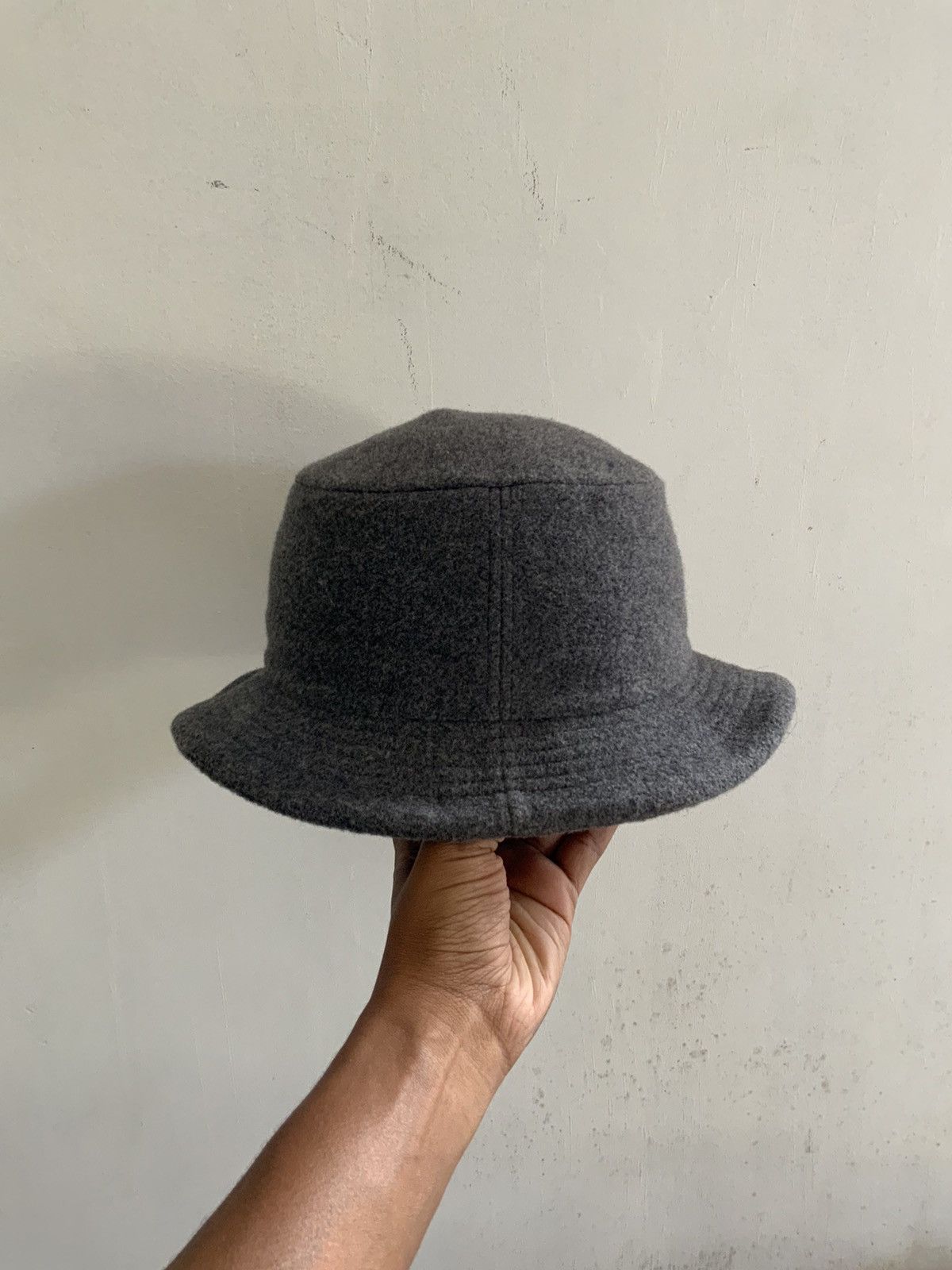 Japanese Brand Wool Mohair Plain Bucket Hat Size ONE SIZE - 2 Thumbnail