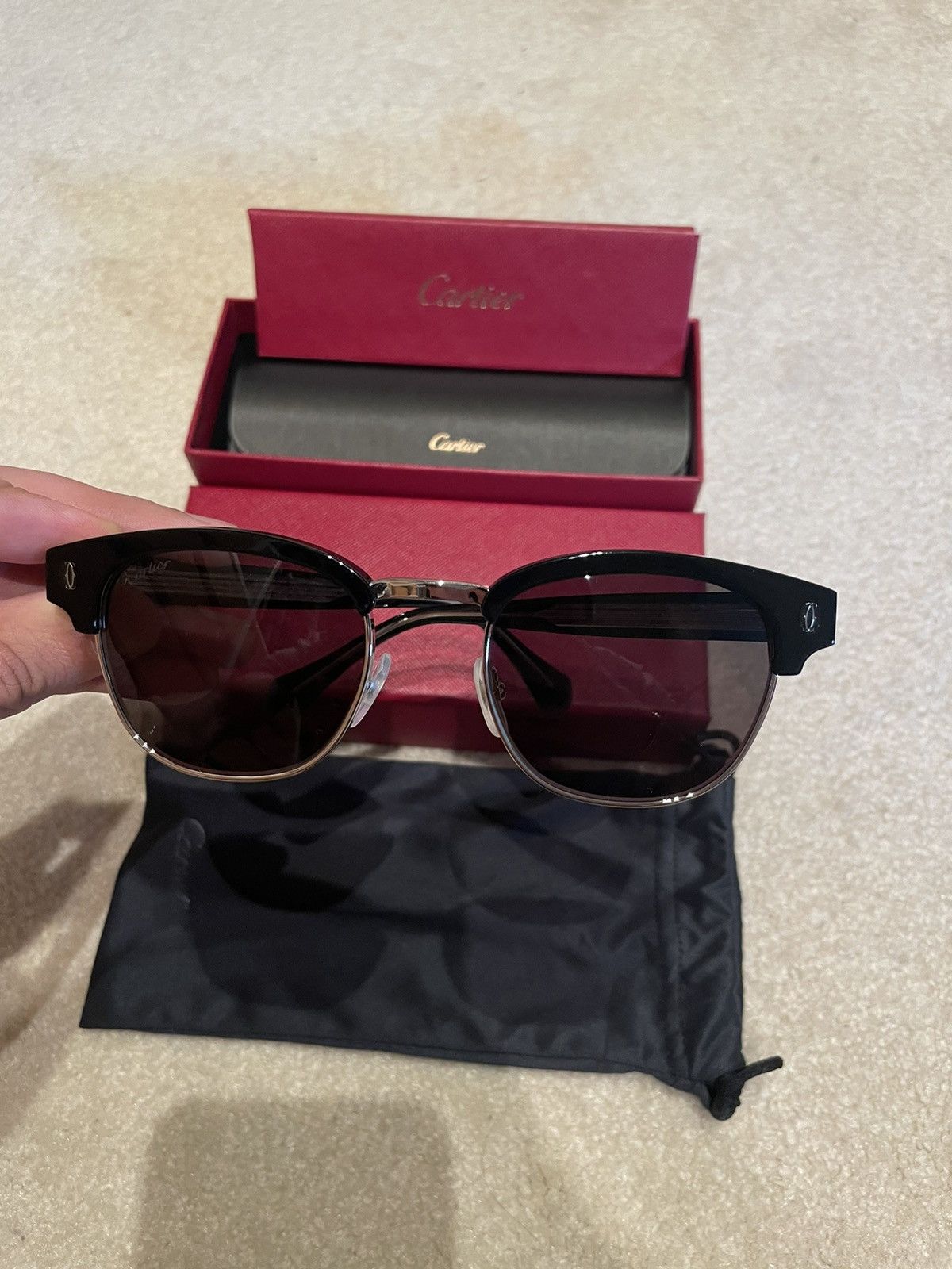 image of Cartier Sunglasses in Black, Men's