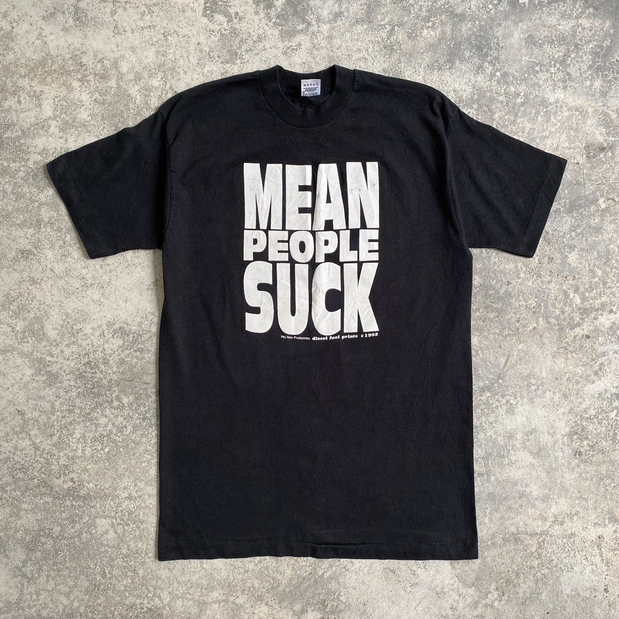 Vintage Vintage 90’s “Mean People Suck” Humour T-Shirt Size US M / EU 48-50 / 2 - 1 Thumbnail