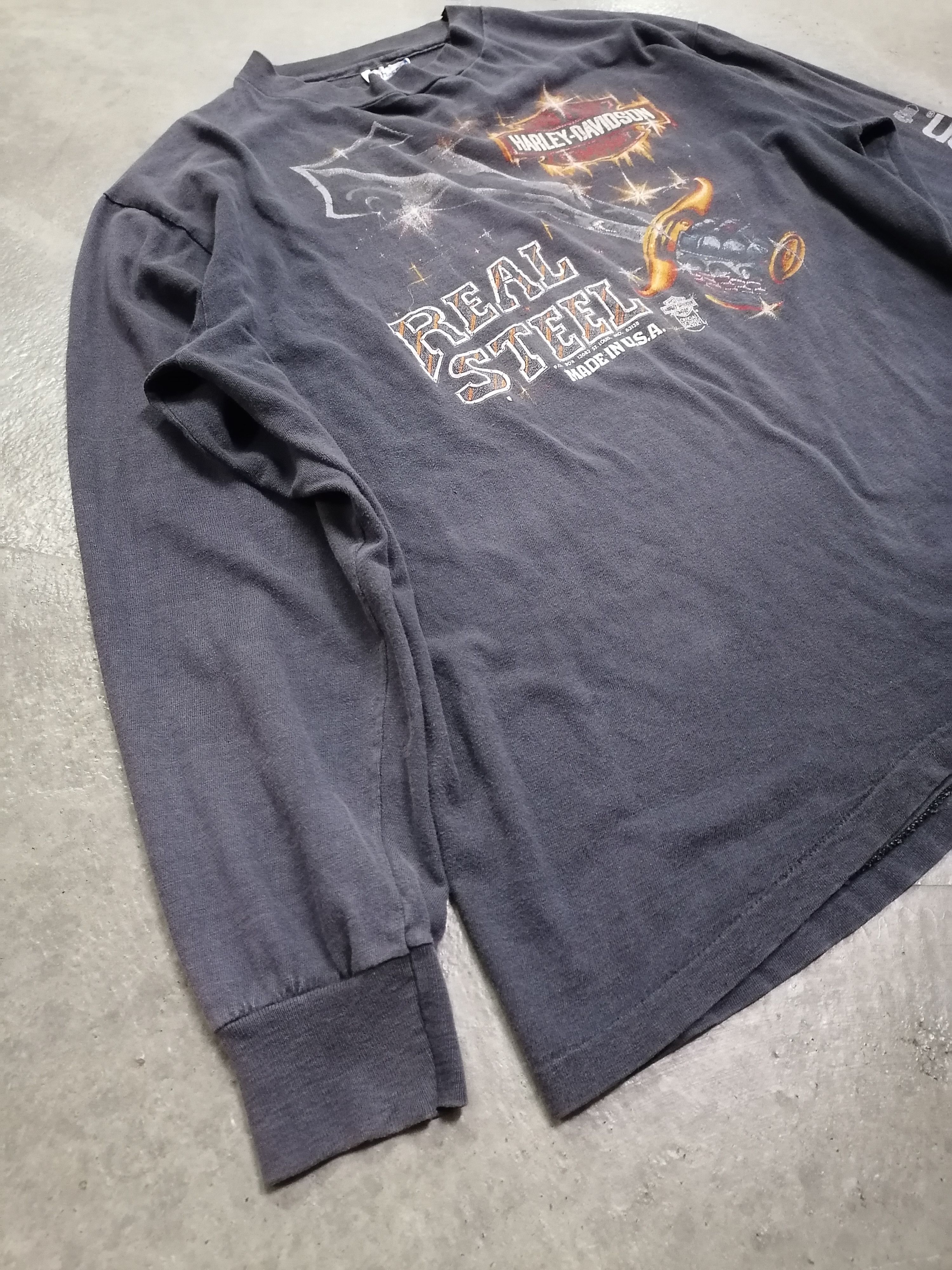 Harley Davidson × Vintage Vintage Harley Davidson 'Joe Carson' Trashed Shirts Size US L / EU 52-54 / 3 - 7 Thumbnail