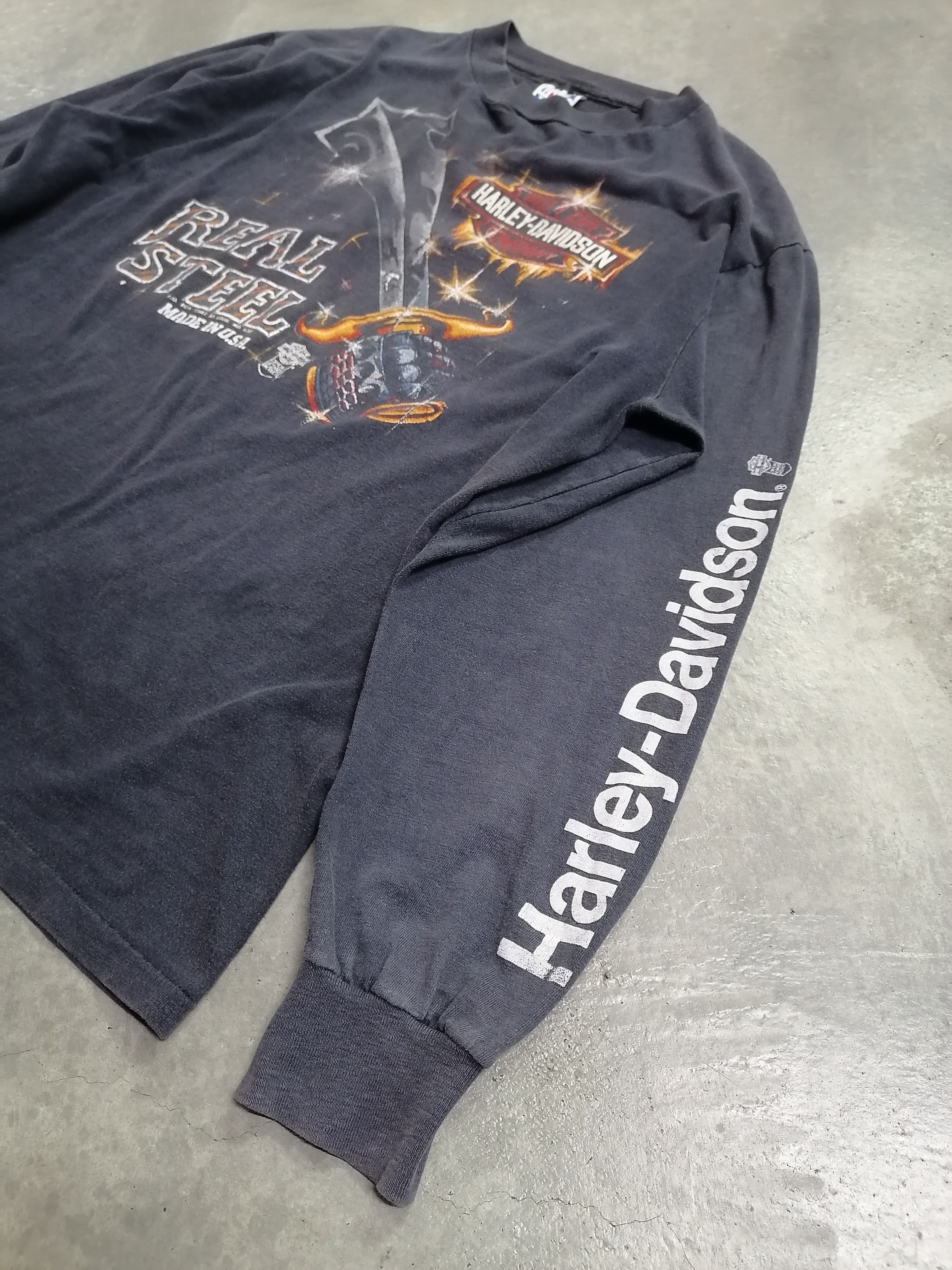 Harley Davidson × Vintage Vintage Harley Davidson 'Joe Carson' Trashed Shirts Size US L / EU 52-54 / 3 - 5 Thumbnail