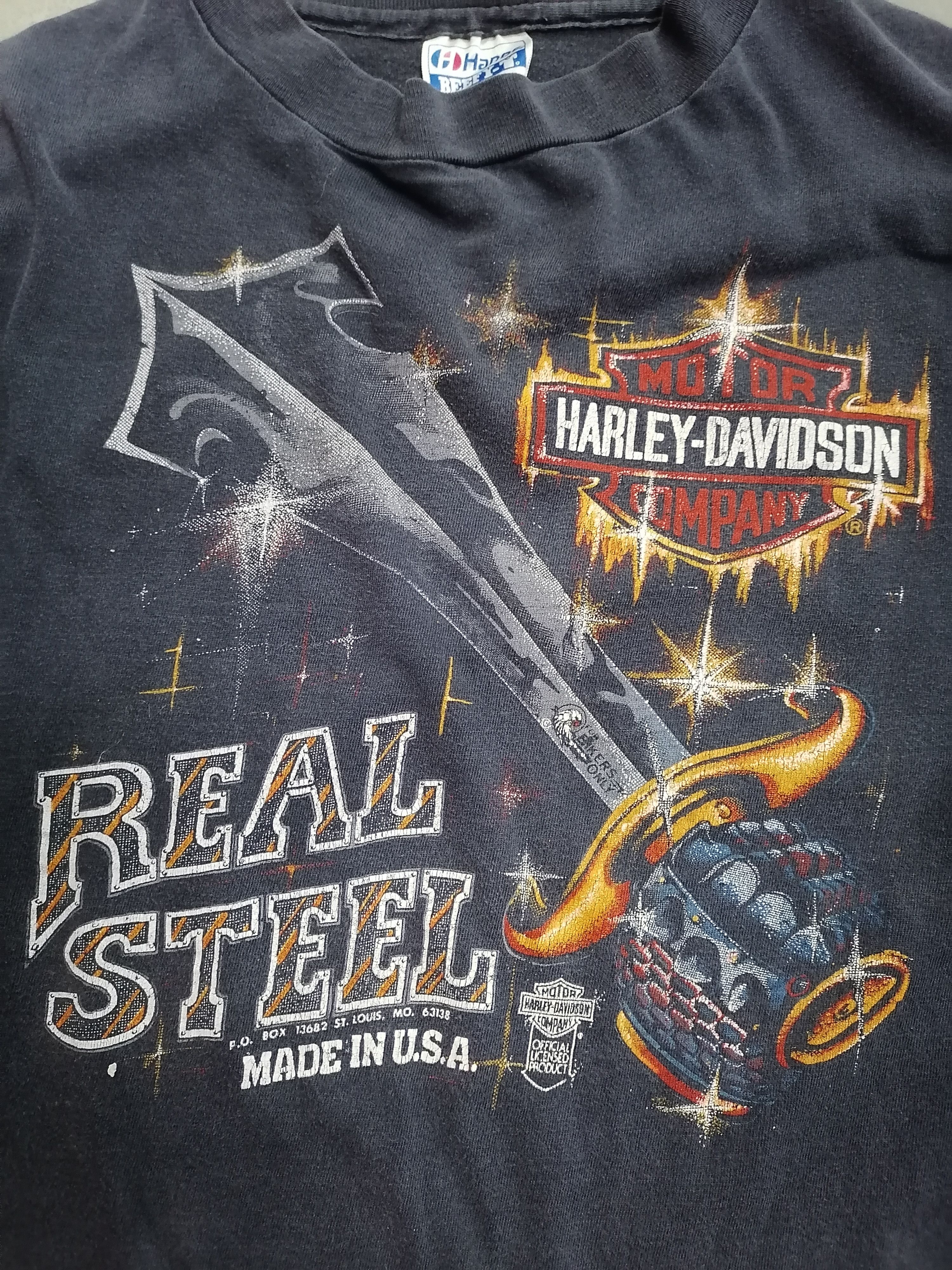 Harley Davidson × Vintage Vintage Harley Davidson 'Joe Carson' Trashed Shirts Size US L / EU 52-54 / 3 - 3 Thumbnail