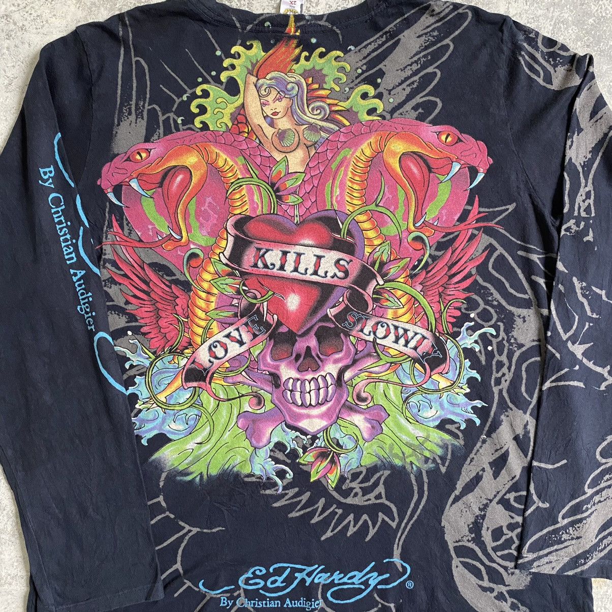 Christian Audigier Y2K Ed Hardy By Christian Audigier Tattoo T-Shirt Size US XXL / EU 58 / 5 - 10 Thumbnail