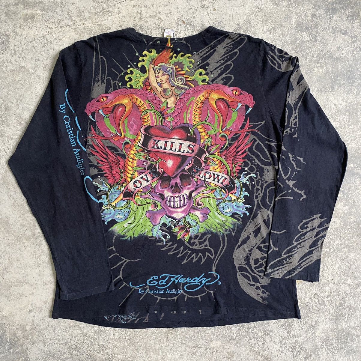 Christian Audigier Y2K Ed Hardy By Christian Audigier Tattoo T-Shirt Size US XXL / EU 58 / 5 - 1 Thumbnail