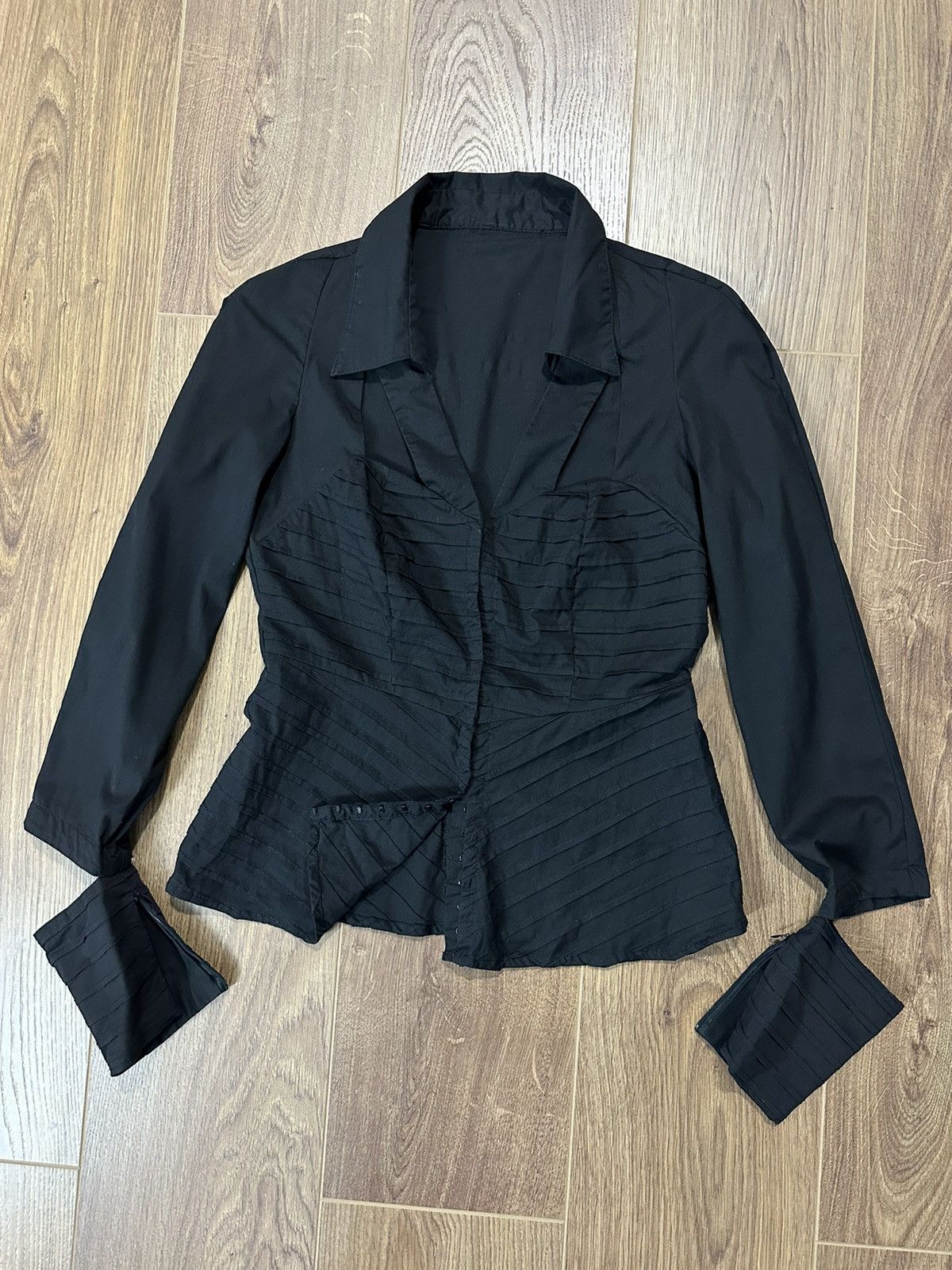 Japanese Brand × Vintage Vintage Avant-grade Style Black Shirt Size S / US 4 / IT 40 - 1 Thumbnail