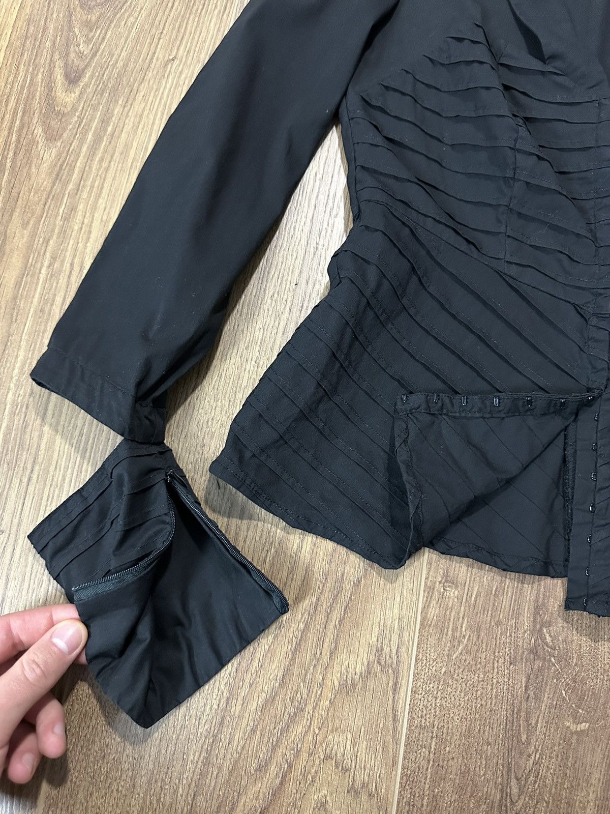 Japanese Brand × Vintage Vintage Avant-grade Style Black Shirt Size S / US 4 / IT 40 - 3 Thumbnail