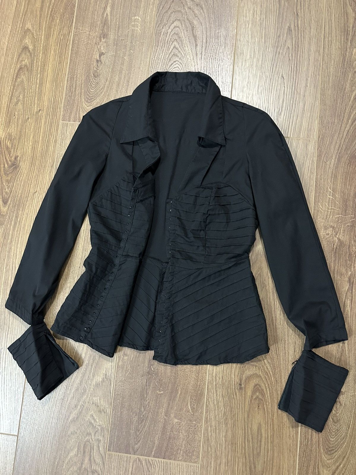 Japanese Brand × Vintage Vintage Avant-grade Style Black Shirt Size S / US 4 / IT 40 - 6 Thumbnail