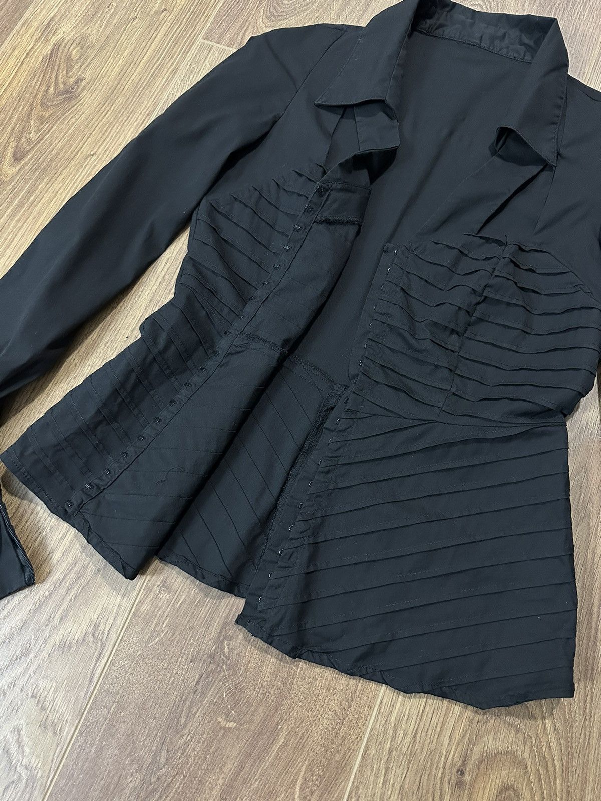 Japanese Brand × Vintage Vintage Avant-grade Style Black Shirt Size S / US 4 / IT 40 - 7 Thumbnail