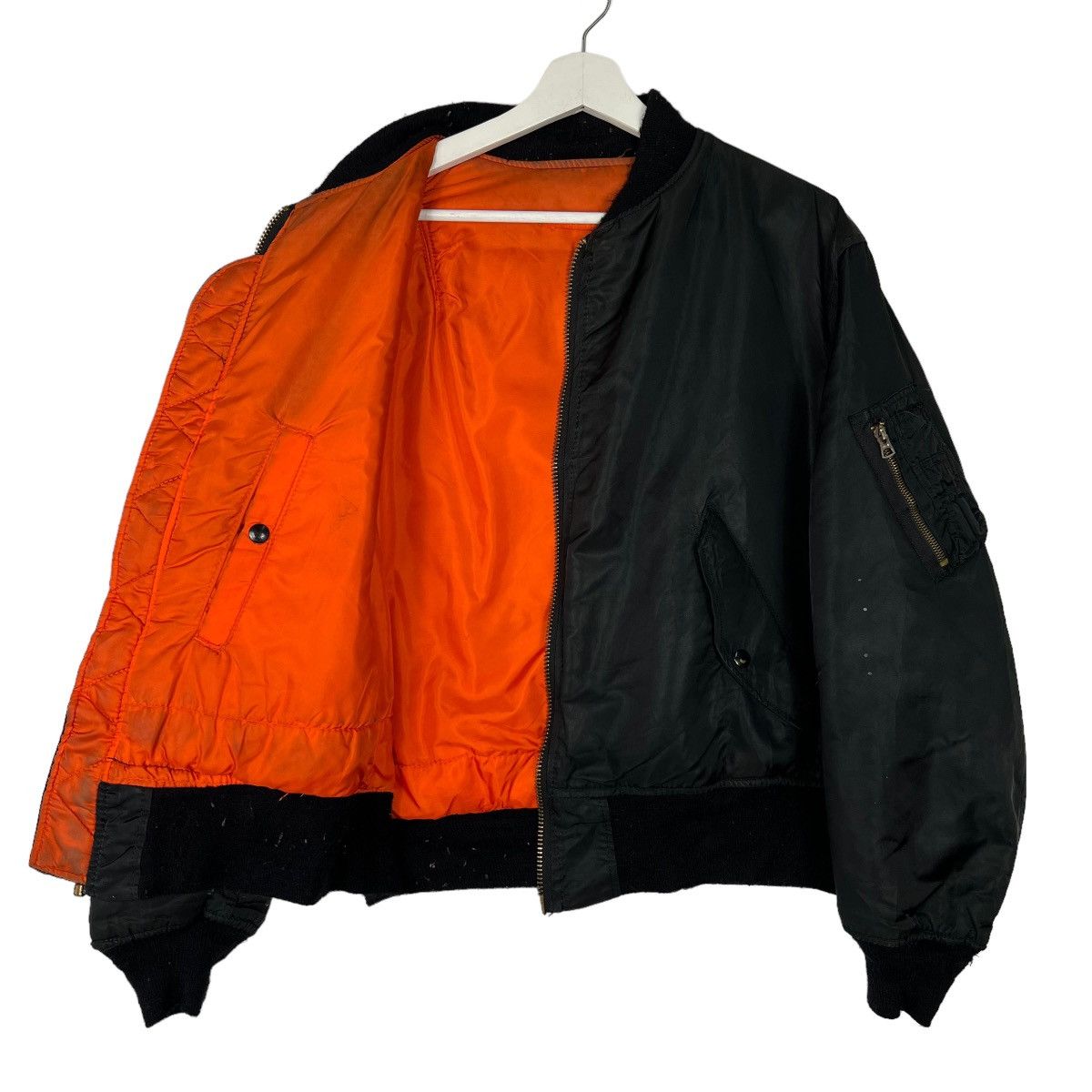 Alpha Industries 🔥 VINTAGE ALPHA REVERSIBLE BLACK BOMBER JACKET MADE IN USA Size US L / EU 52-54 / 3 - 6 Thumbnail