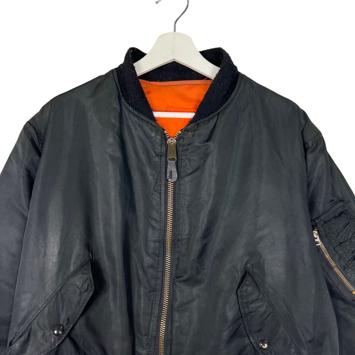 Alpha Industries 🔥 VINTAGE ALPHA REVERSIBLE BLACK BOMBER JACKET MADE IN USA Size US L / EU 52-54 / 3 - 3 Thumbnail