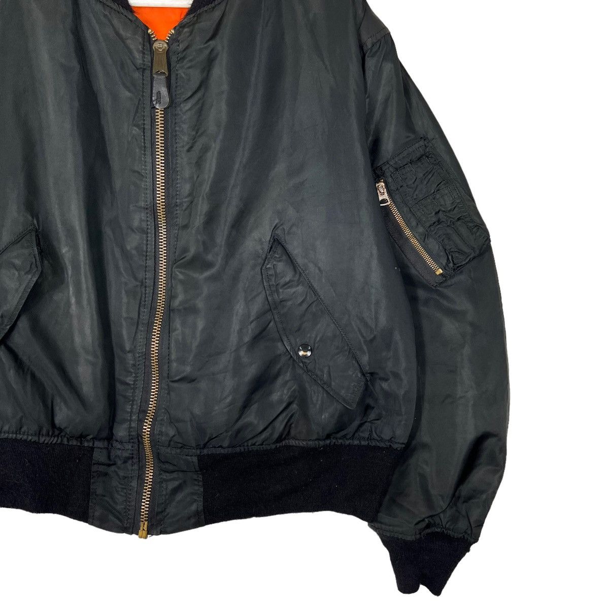 Alpha Industries 🔥 VINTAGE ALPHA REVERSIBLE BLACK BOMBER JACKET MADE IN USA Size US L / EU 52-54 / 3 - 4 Thumbnail