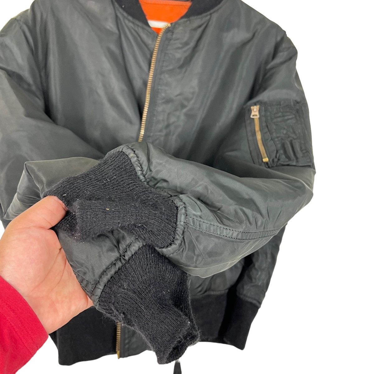 Alpha Industries 🔥 VINTAGE ALPHA REVERSIBLE BLACK BOMBER JACKET MADE IN USA Size US L / EU 52-54 / 3 - 10 Thumbnail