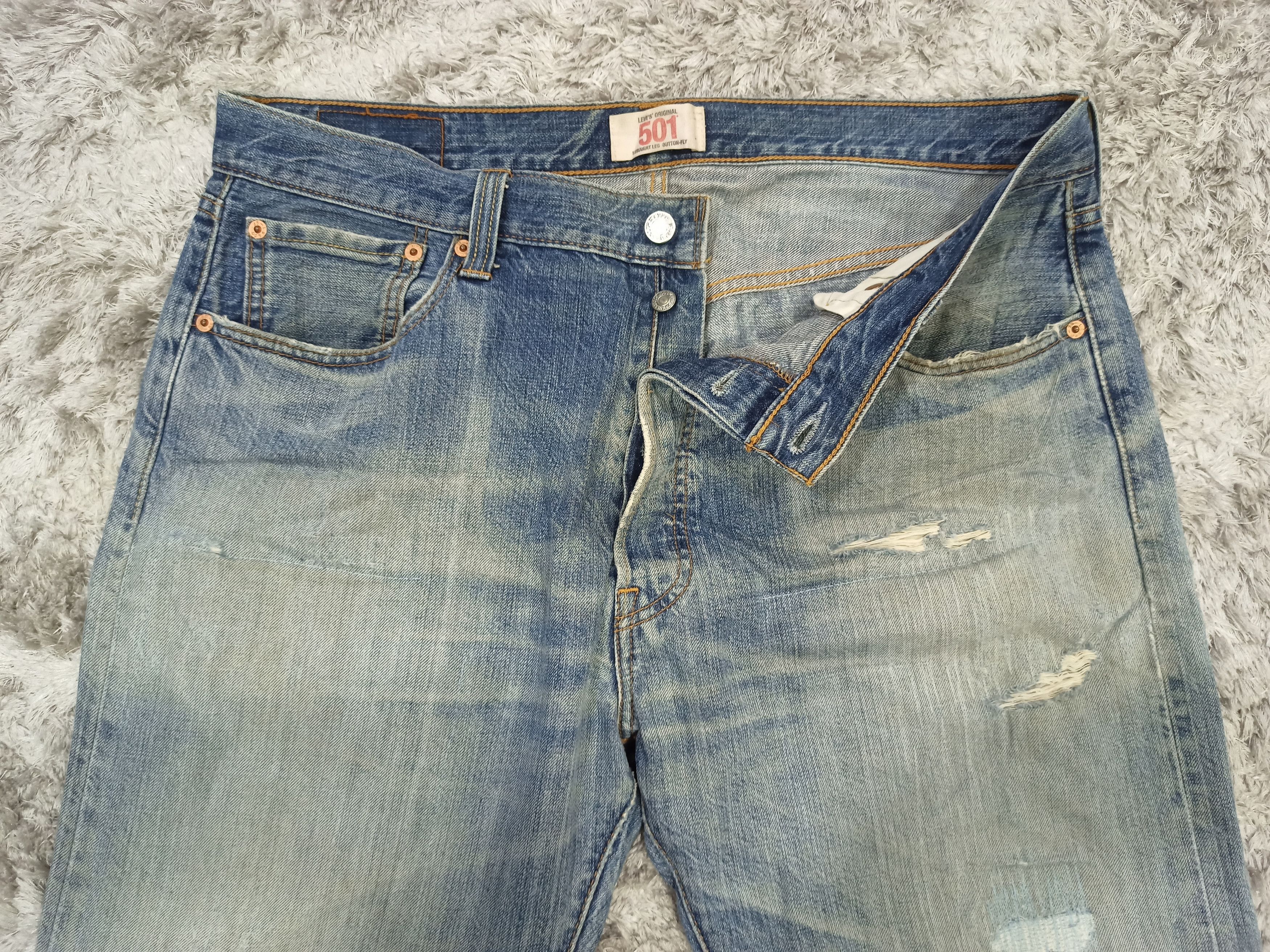 Levi's Vintage Clothing Vintage Levi's 501 Repaired Distressed Jeans Size US 36 / EU 52 - 6 Thumbnail