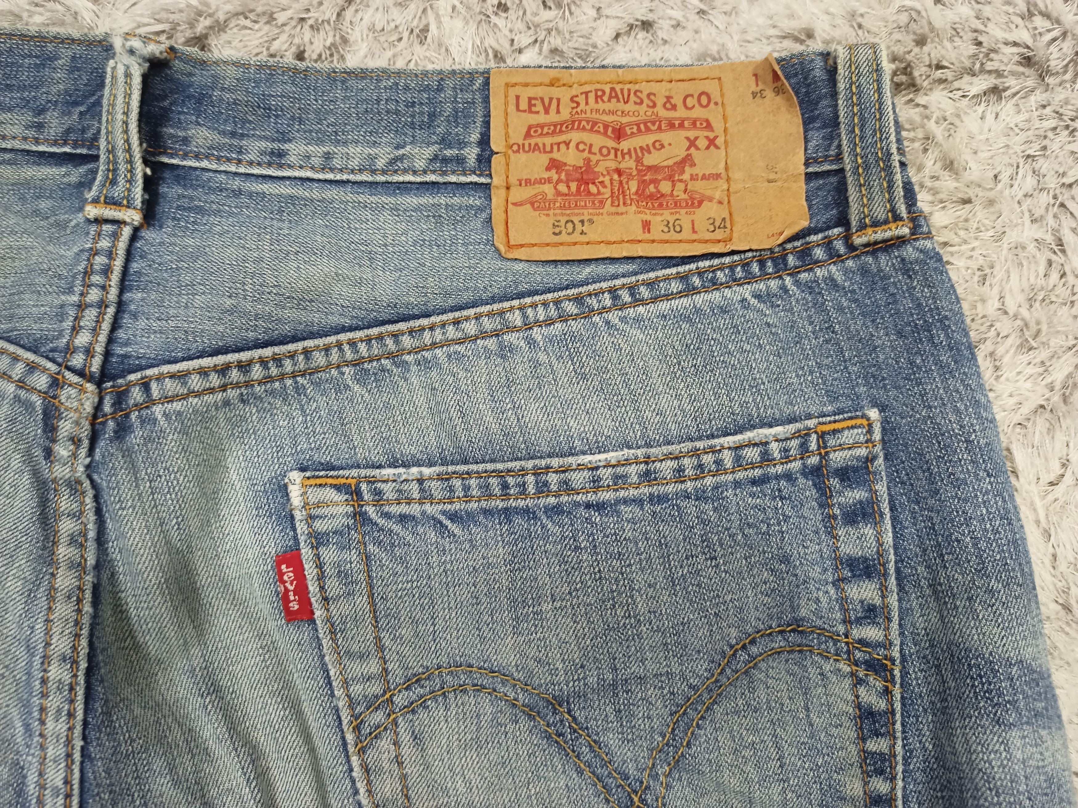 Levi's Vintage Clothing Vintage Levi's 501 Repaired Distressed Jeans Size US 36 / EU 52 - 13 Thumbnail