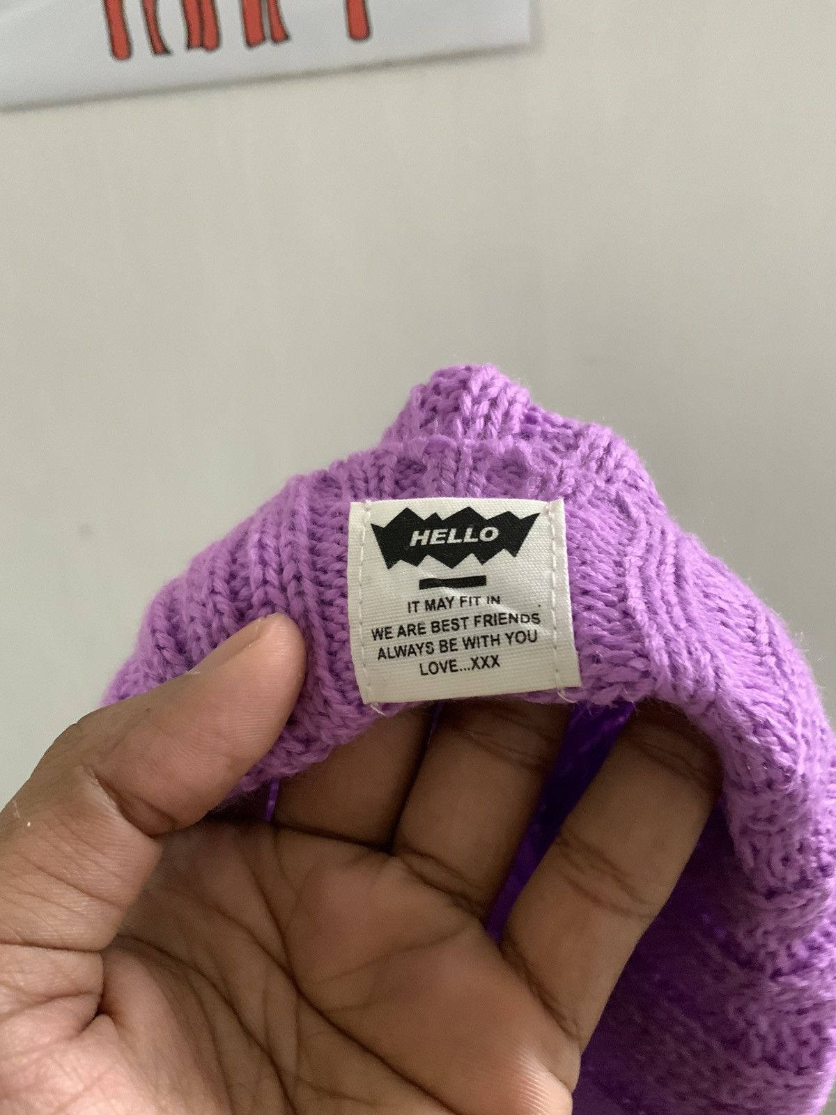 Hat Club HELLO Pink Cross Stitch Winter Session Snow Hat Size ONE SIZE - 9 Thumbnail