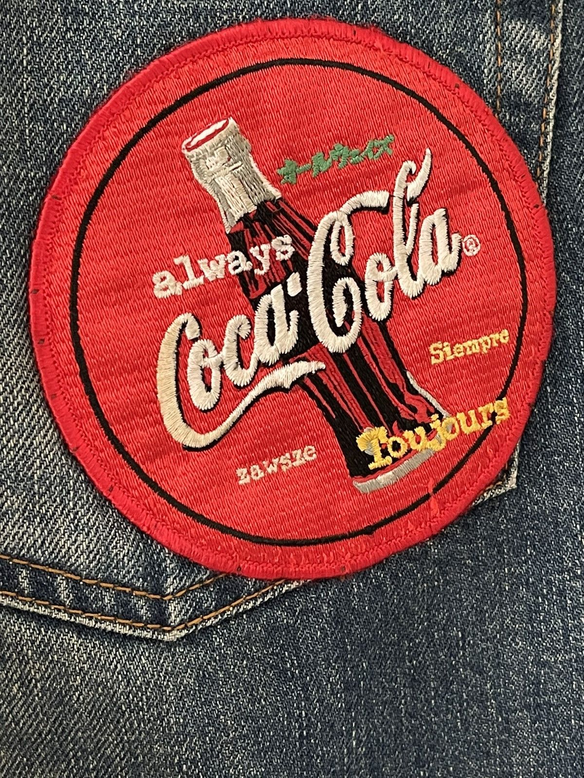 Japanese Brand × Vintage Coca Cola Patches💥 Onside by Person Distress Denim Size US 33 - 5 Thumbnail