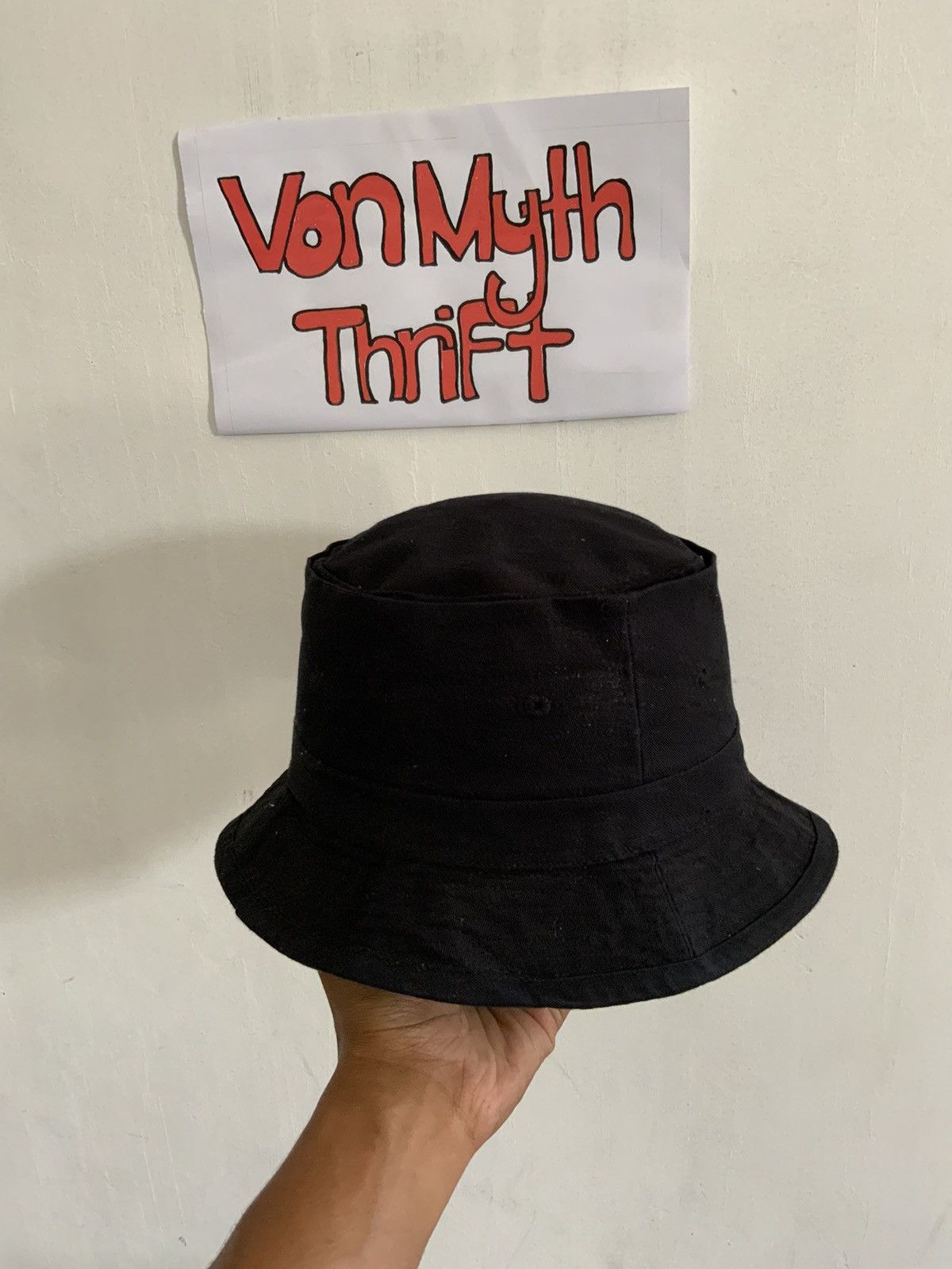 Decky Decky Plain Black Cotton Bucket Hat Size ONE SIZE - 1 Thumbnail