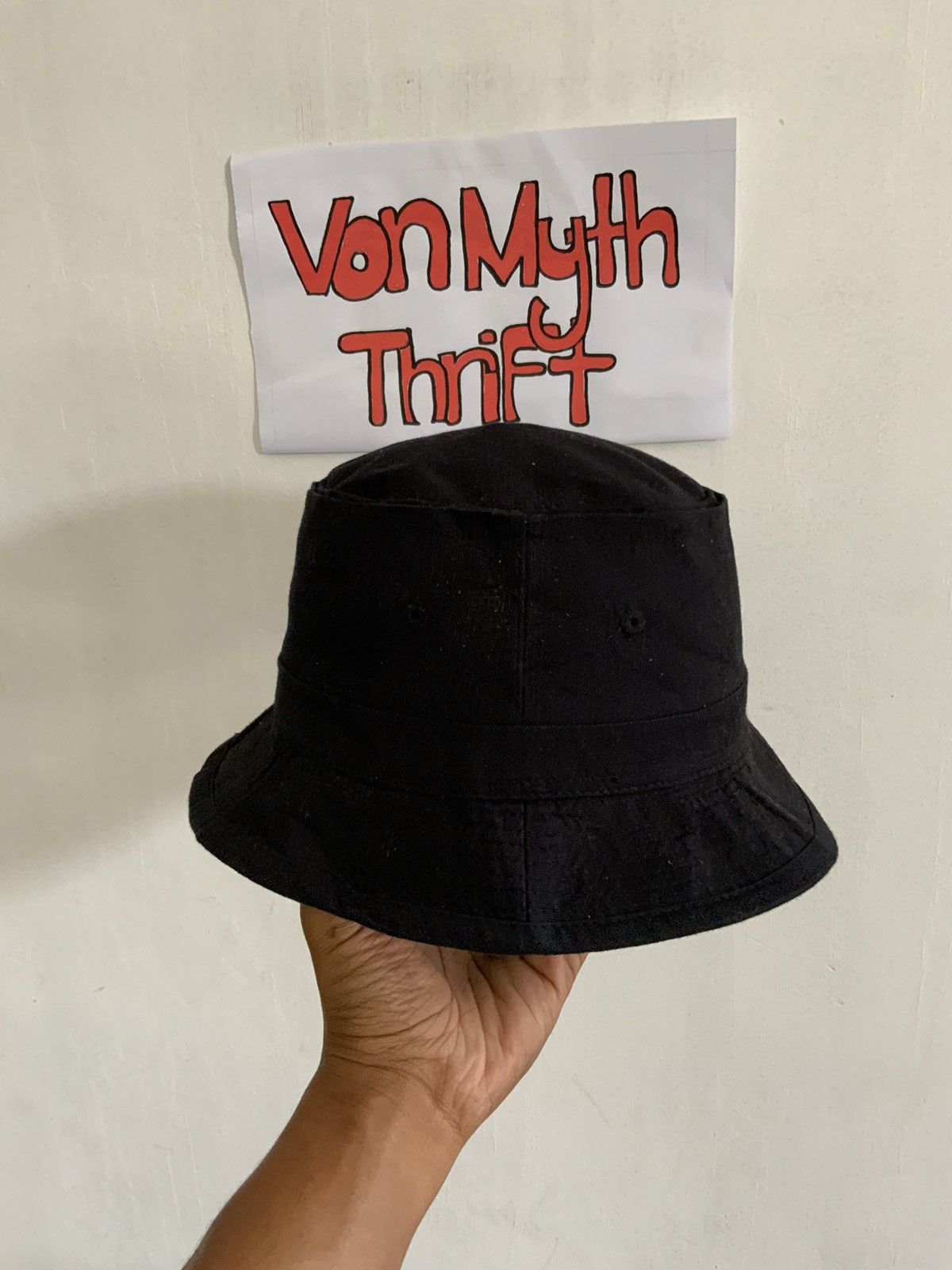 Decky Decky Plain Black Cotton Bucket Hat Size ONE SIZE - 2 Thumbnail