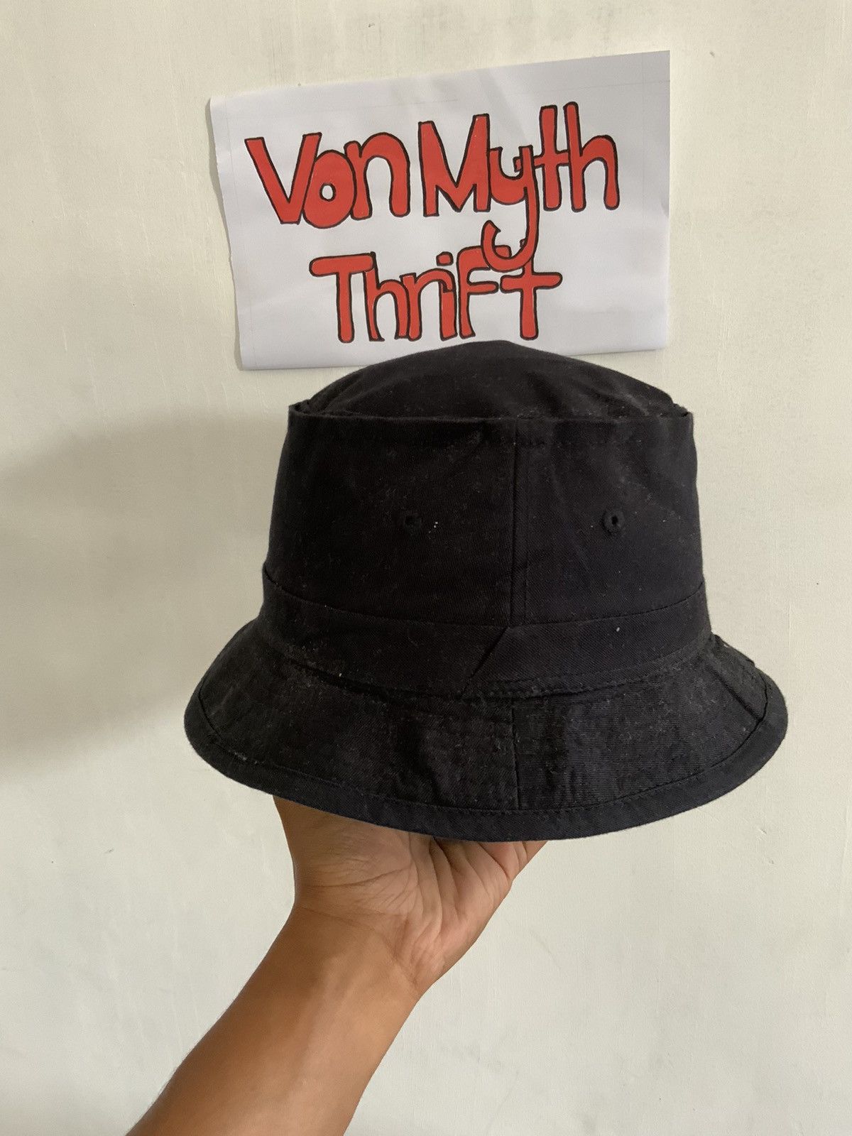Decky Decky Plain Black Cotton Bucket Hat Size ONE SIZE - 4 Thumbnail