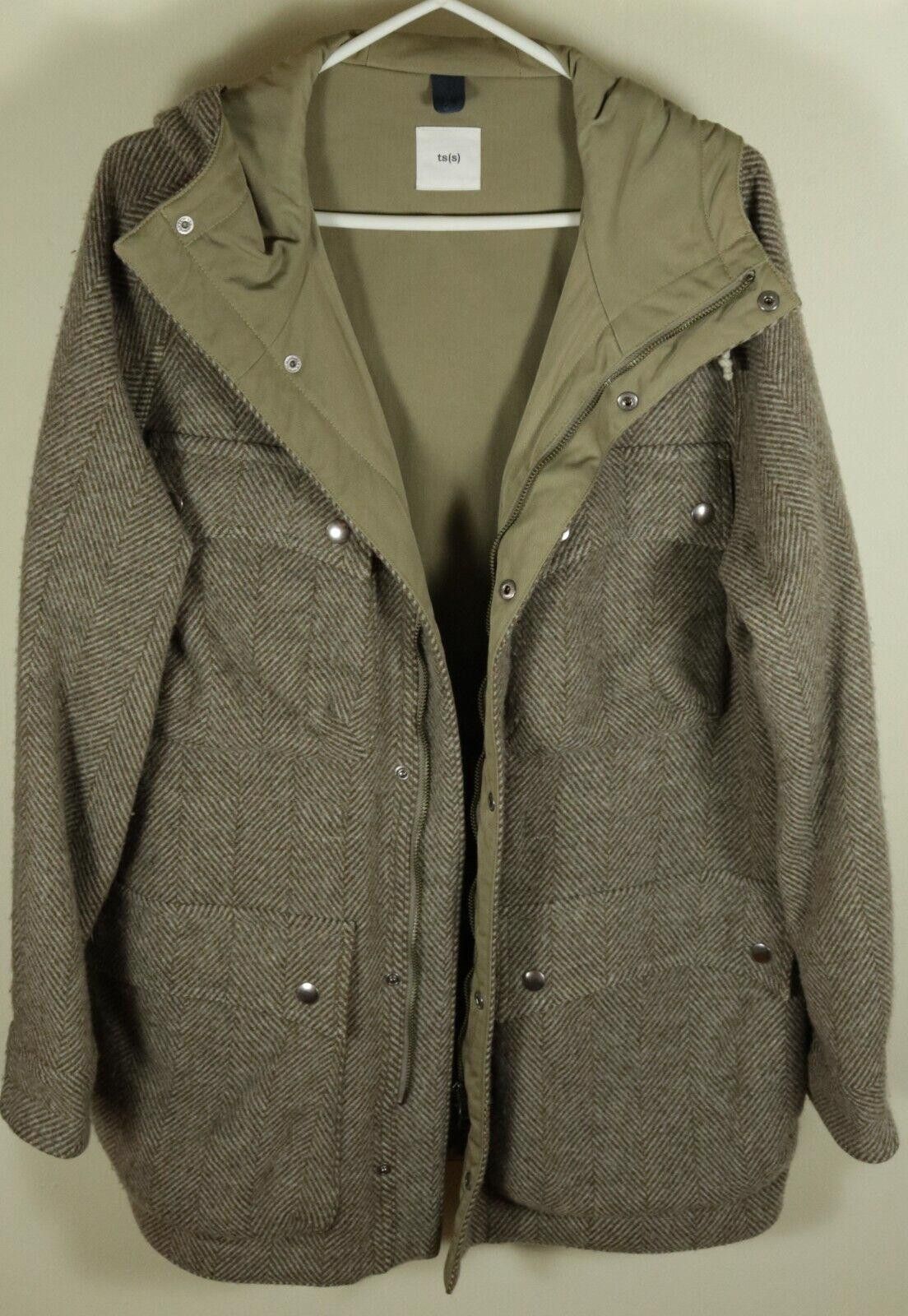 image of Ts S Ts(S) Made In Japan Herringbone Coat Jacket Size 2 Medium in Beige, Men's