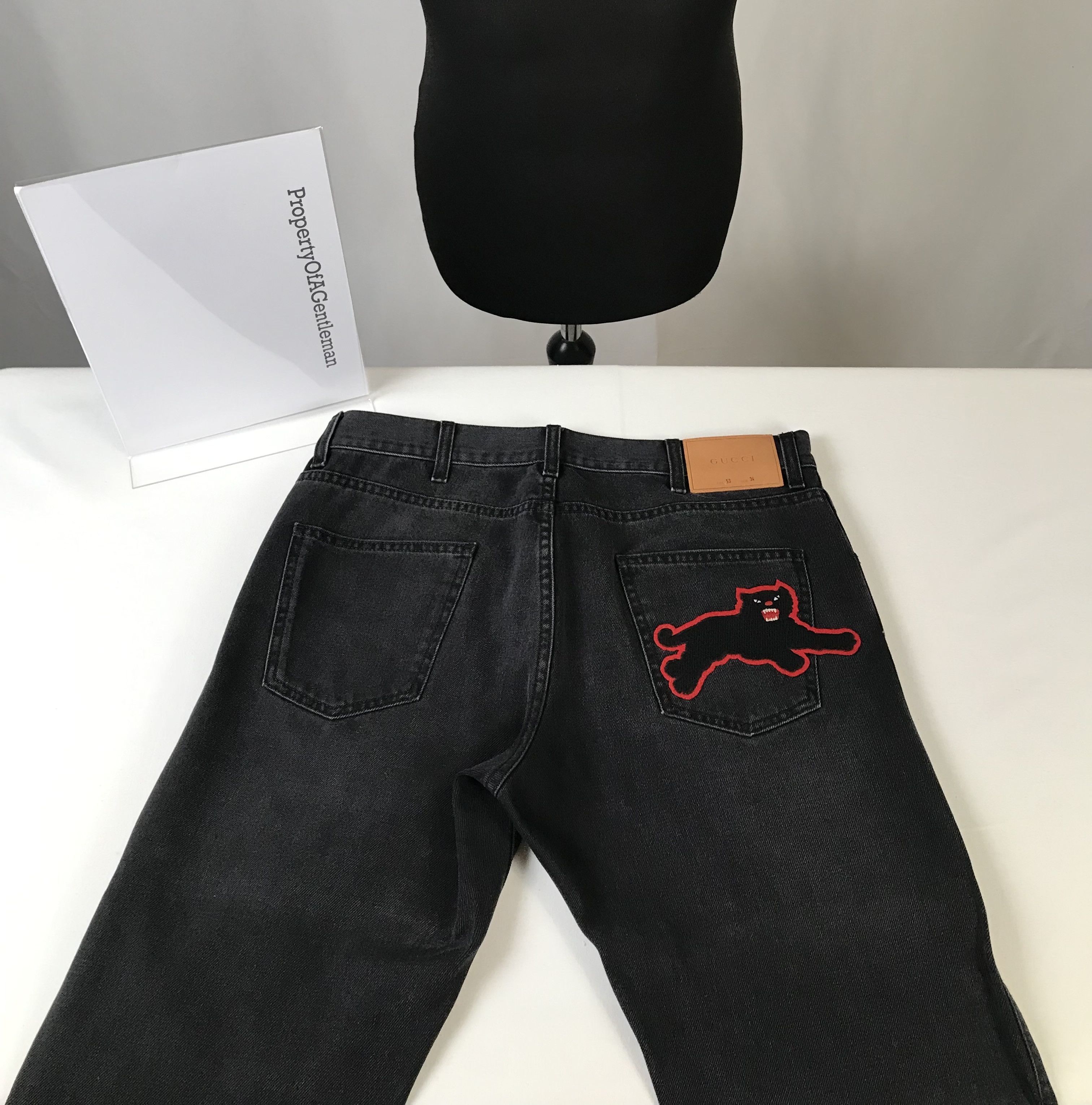 Gucci Gucci Black Jeans With Puma Embroidery Size US 34 / EU 50 - 1 Thumbnail