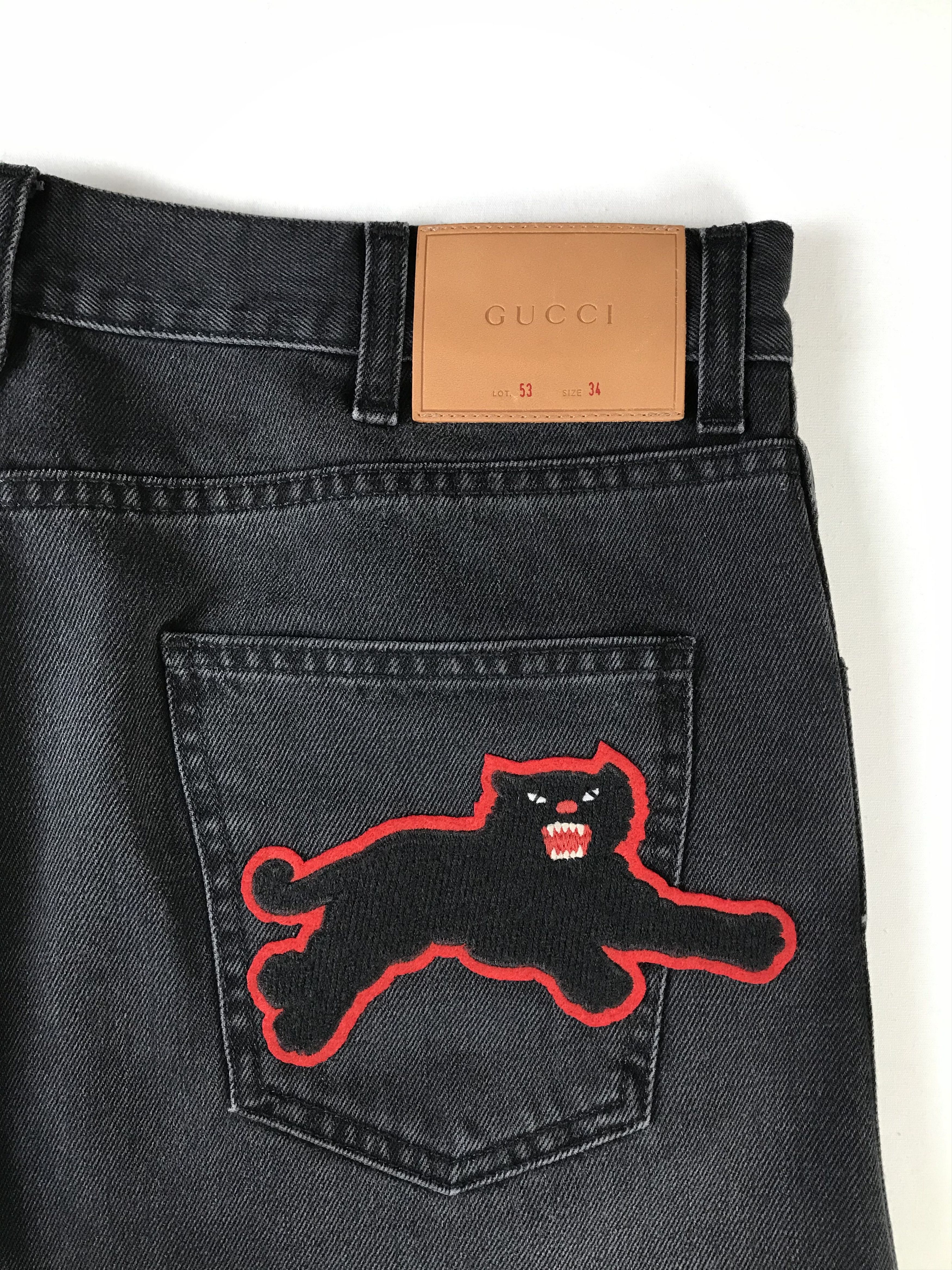 Gucci Gucci Black Jeans With Puma Embroidery Size US 34 / EU 50 - 5 Thumbnail