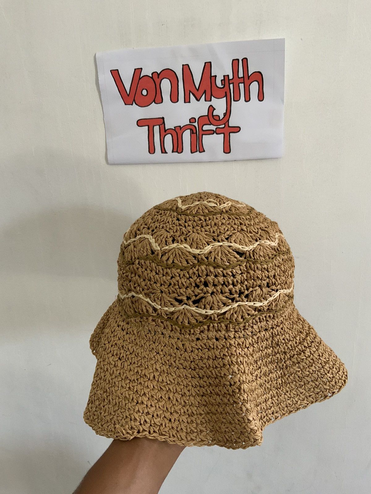 Vintage Paper Straw Outdoor Bucket Hat Size ONE SIZE - 5 Thumbnail