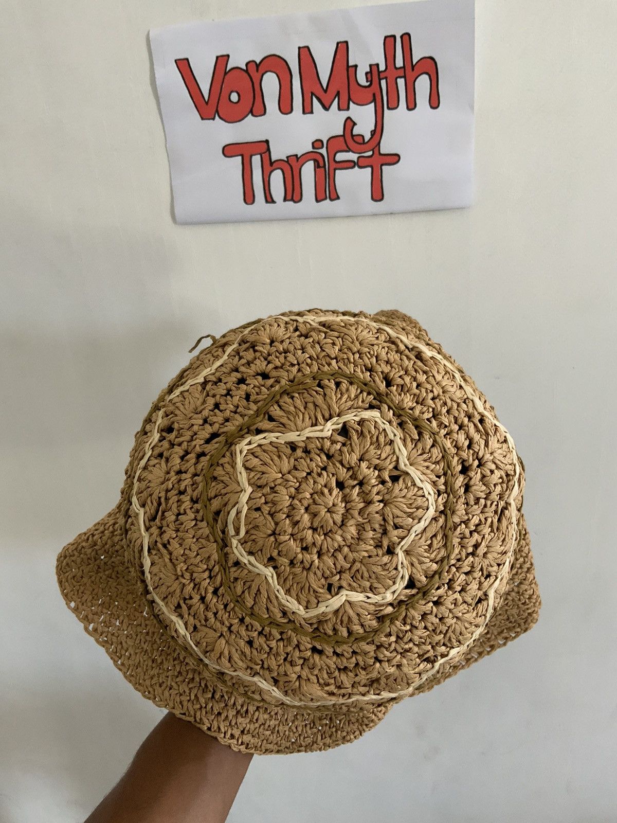 Vintage Paper Straw Outdoor Bucket Hat Size ONE SIZE - 7 Thumbnail