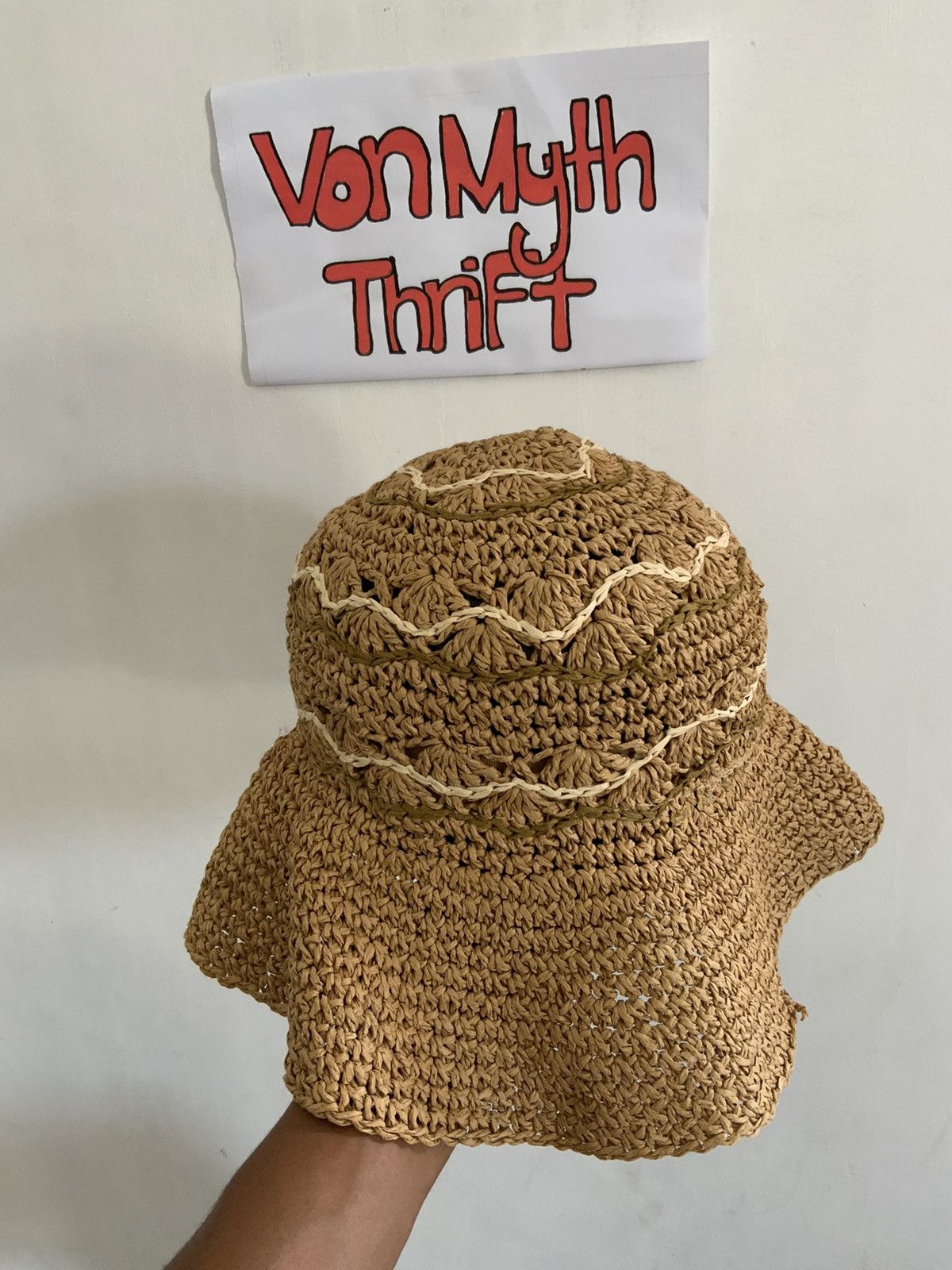 Vintage Paper Straw Outdoor Bucket Hat Size ONE SIZE - 4 Thumbnail