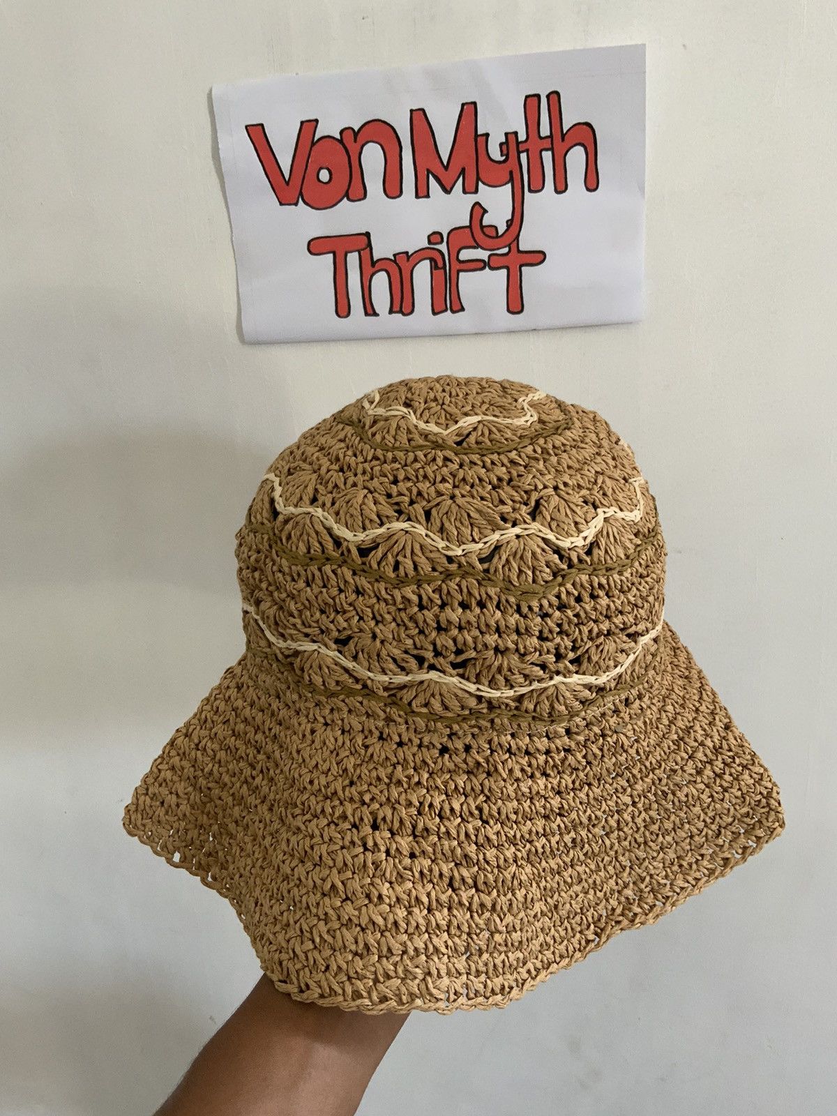 Vintage Paper Straw Outdoor Bucket Hat Size ONE SIZE - 6 Thumbnail