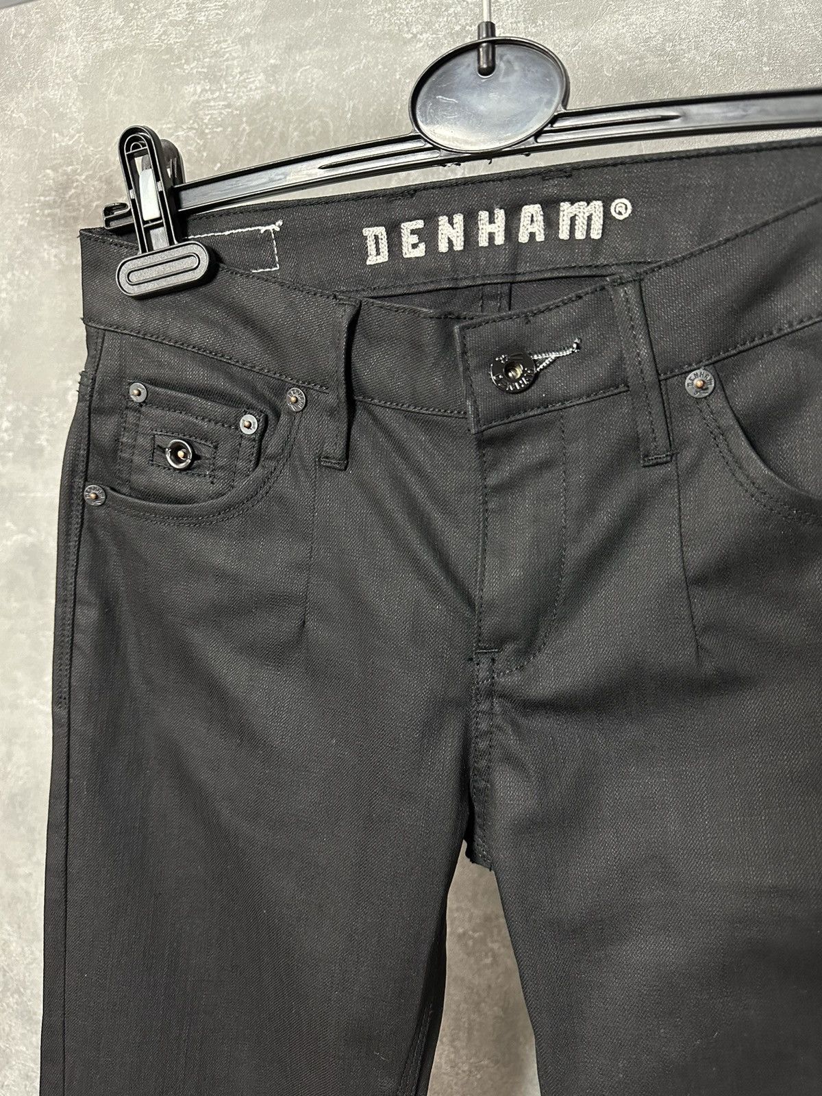 DENHAM × Designer Denham Black Waister High Fit Wax Cotton Women’s Pants Size 26" / US 2 / IT 38 - 4 Thumbnail